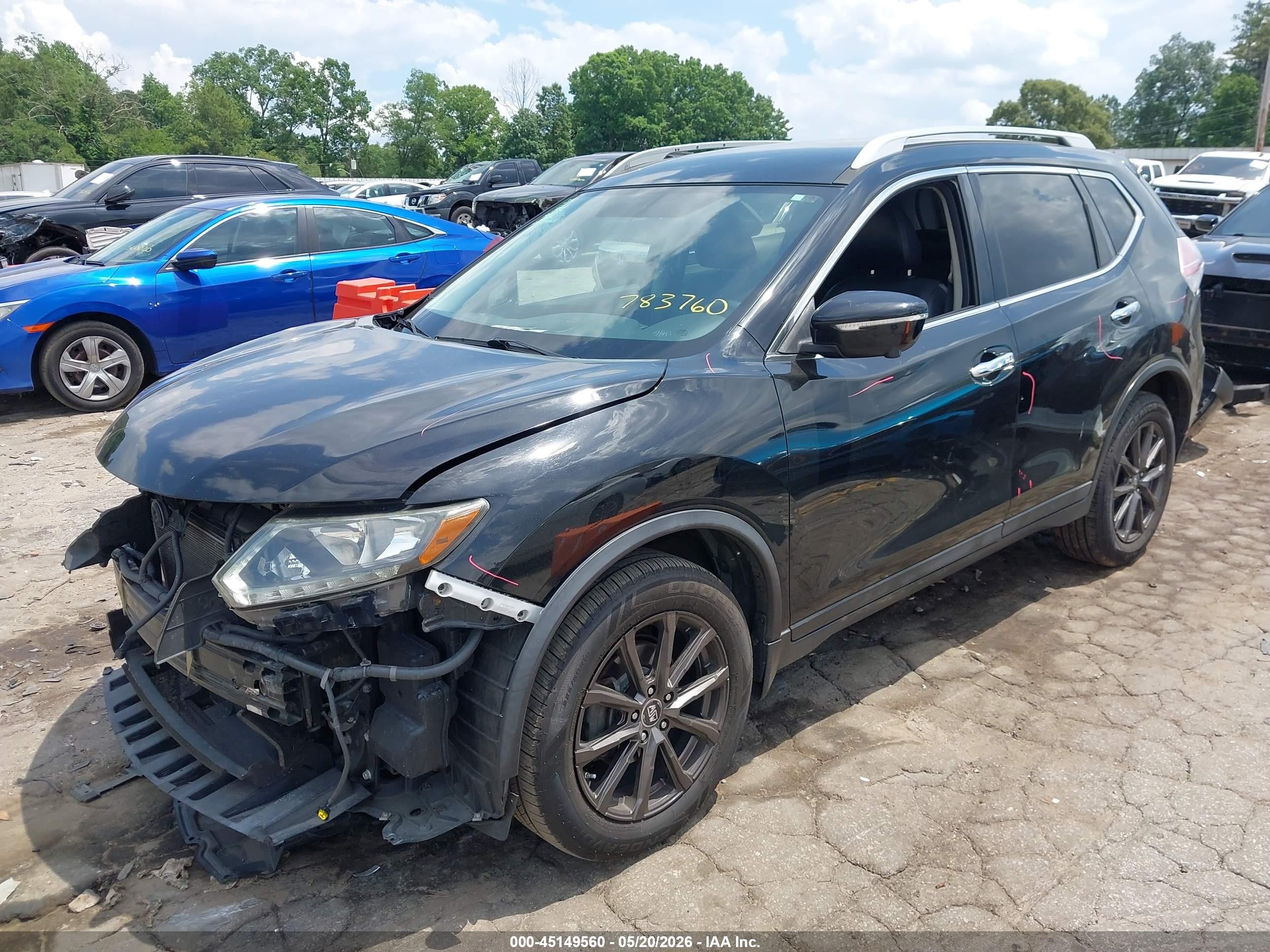 2014 Nissan Rogue Sl Black vin: 5N1AT2MV4EC783760