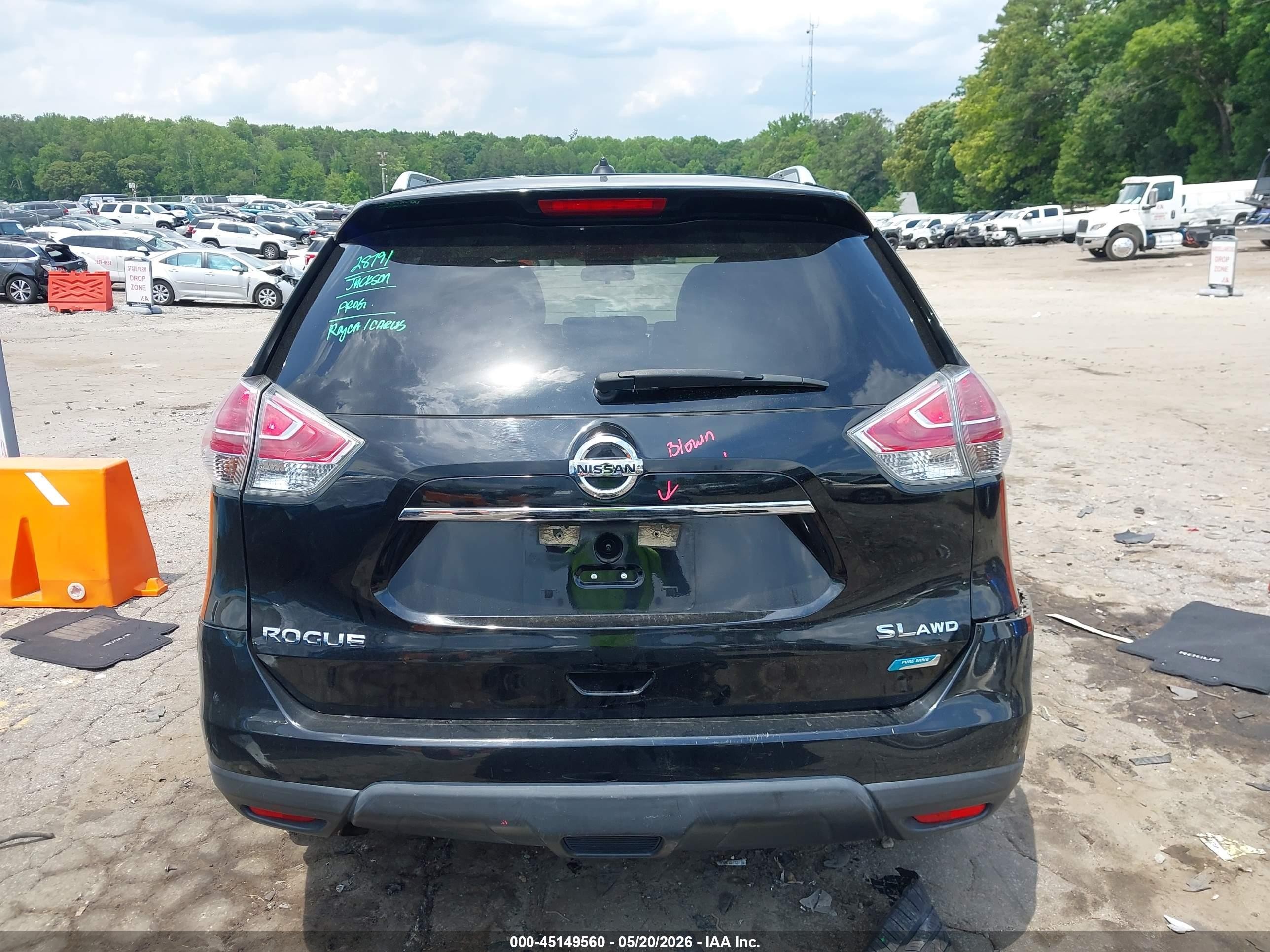 2014 Nissan Rogue Sl Black vin: 5N1AT2MV4EC783760