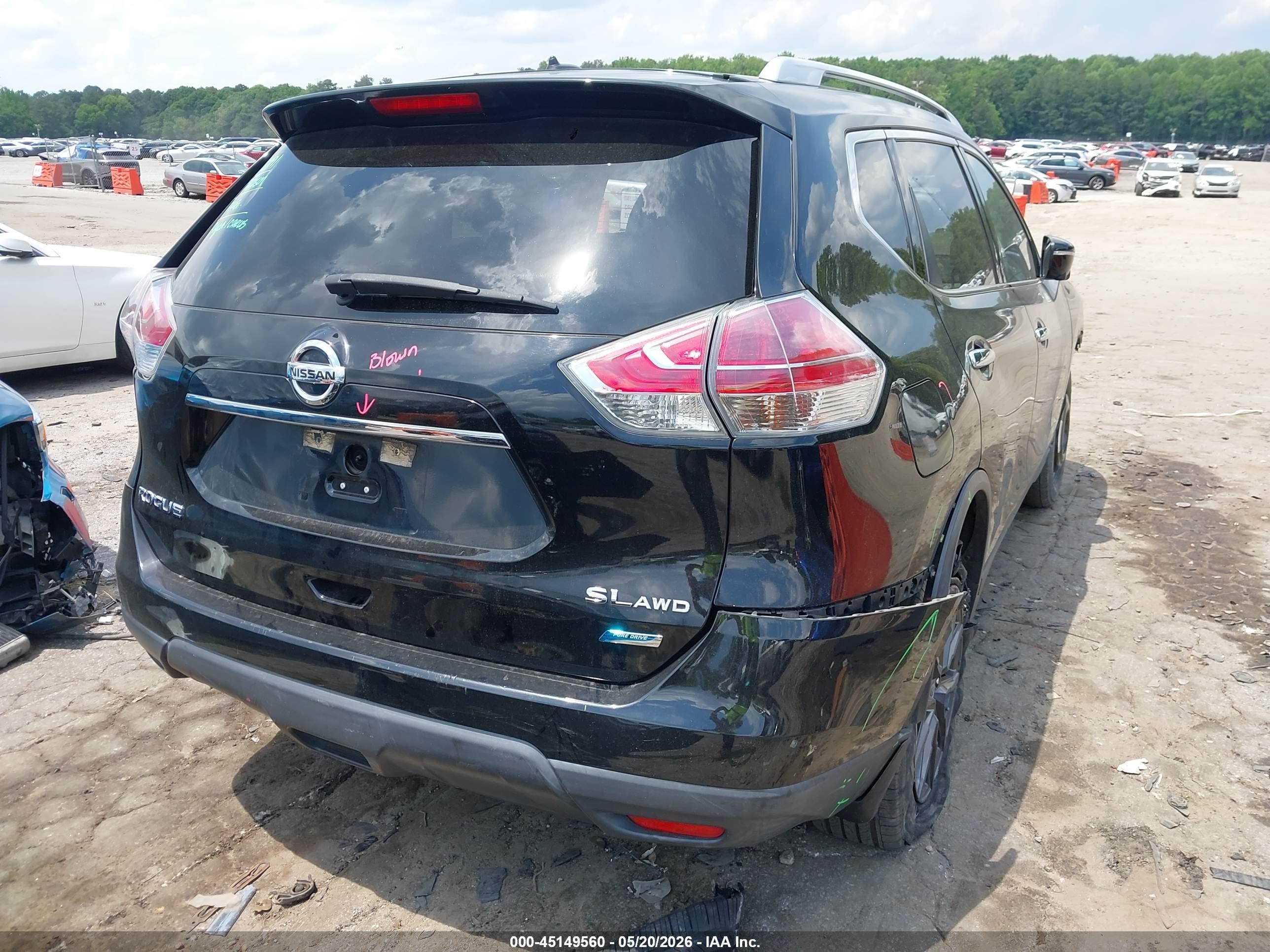 2014 Nissan Rogue Sl Black vin: 5N1AT2MV4EC783760