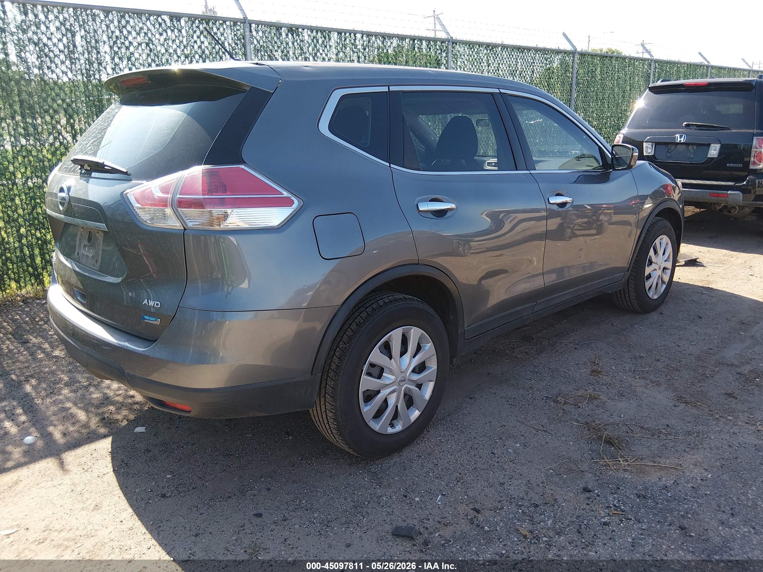 2014 Nissan Rogue S Gray vin: 5N1AT2MV4EC787212
