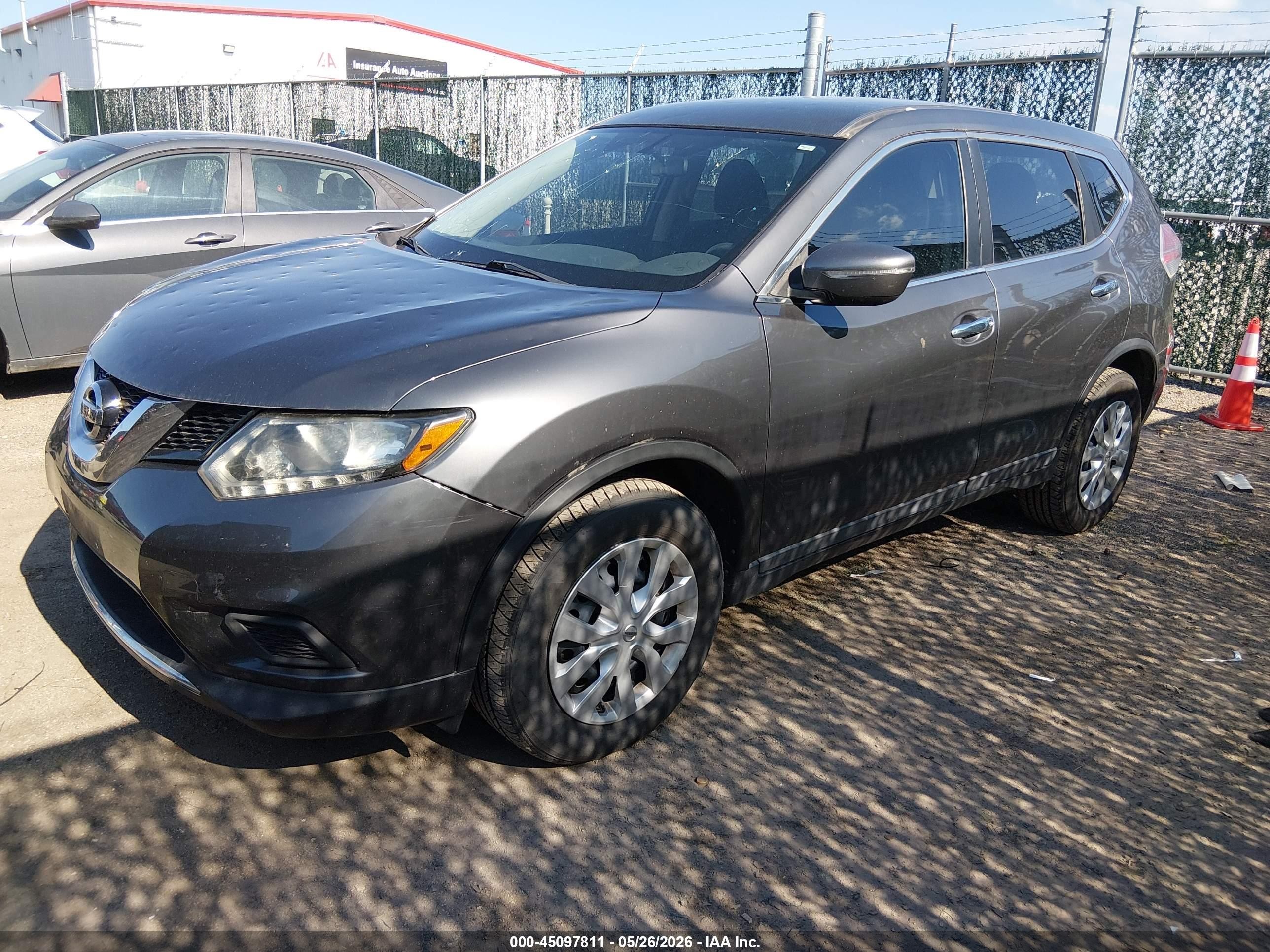 2014 Nissan Rogue S Gray vin: 5N1AT2MV4EC787212