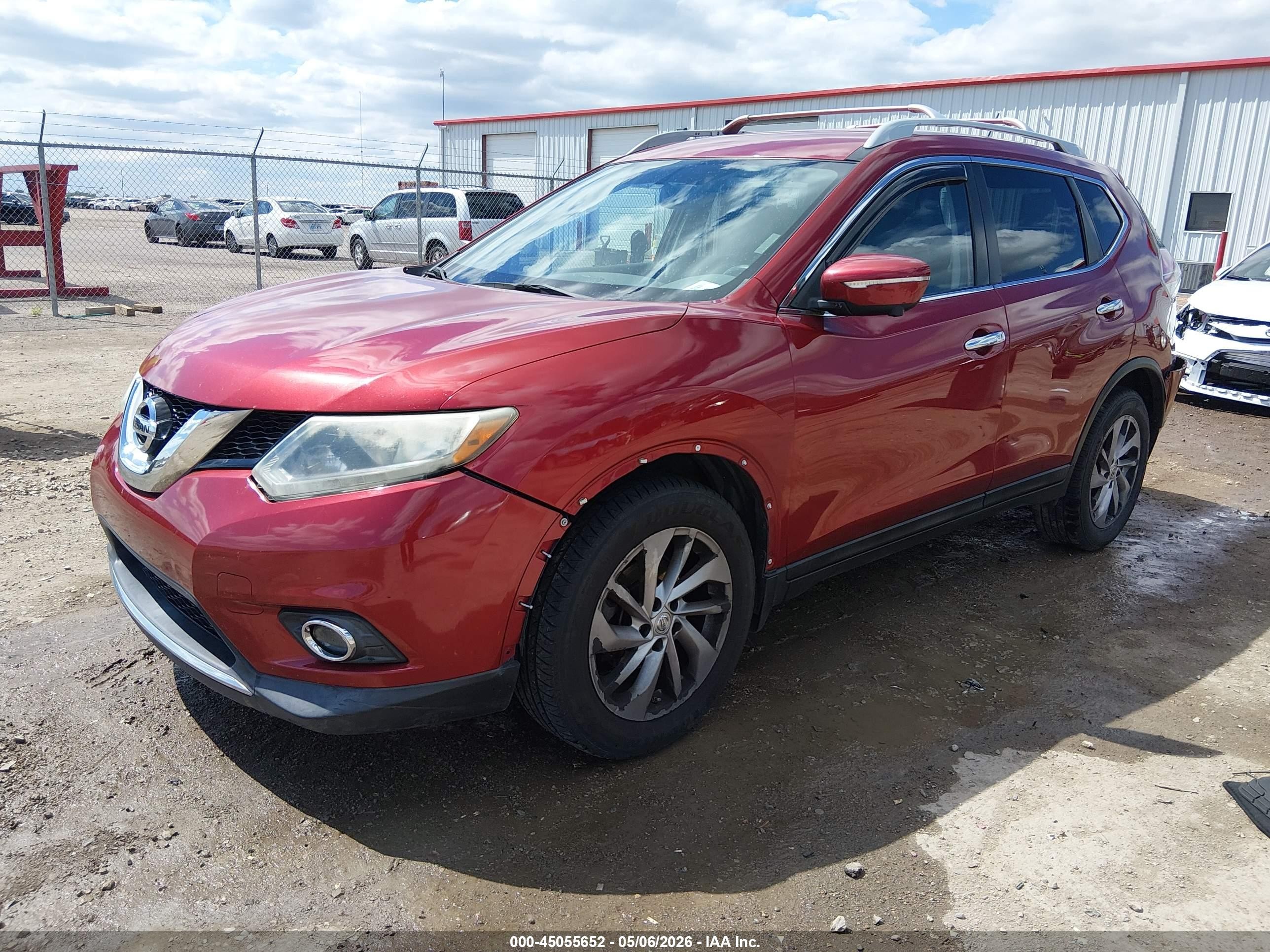2014 Nissan Rogue Sl Red vin: 5N1AT2MV4EC812609
