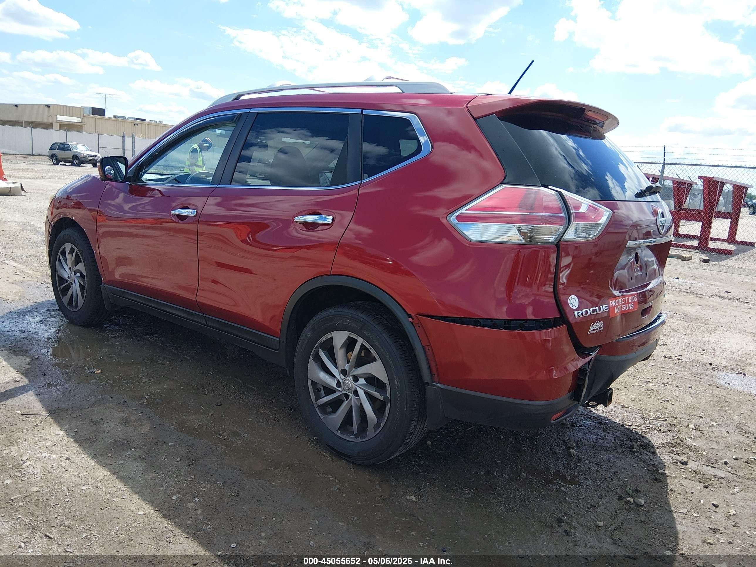 2014 Nissan Rogue Sl Red vin: 5N1AT2MV4EC812609
