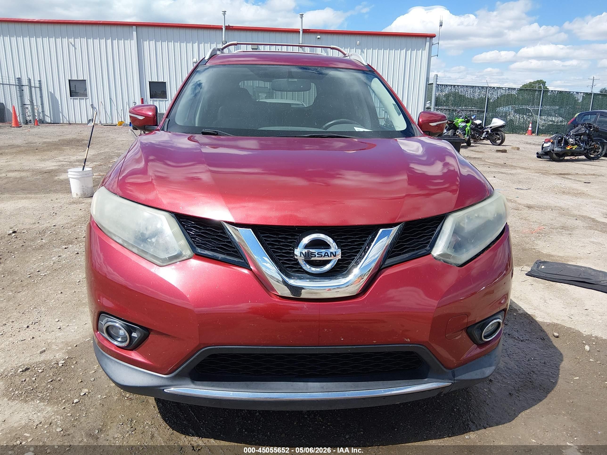 2014 Nissan Rogue Sl Red vin: 5N1AT2MV4EC812609