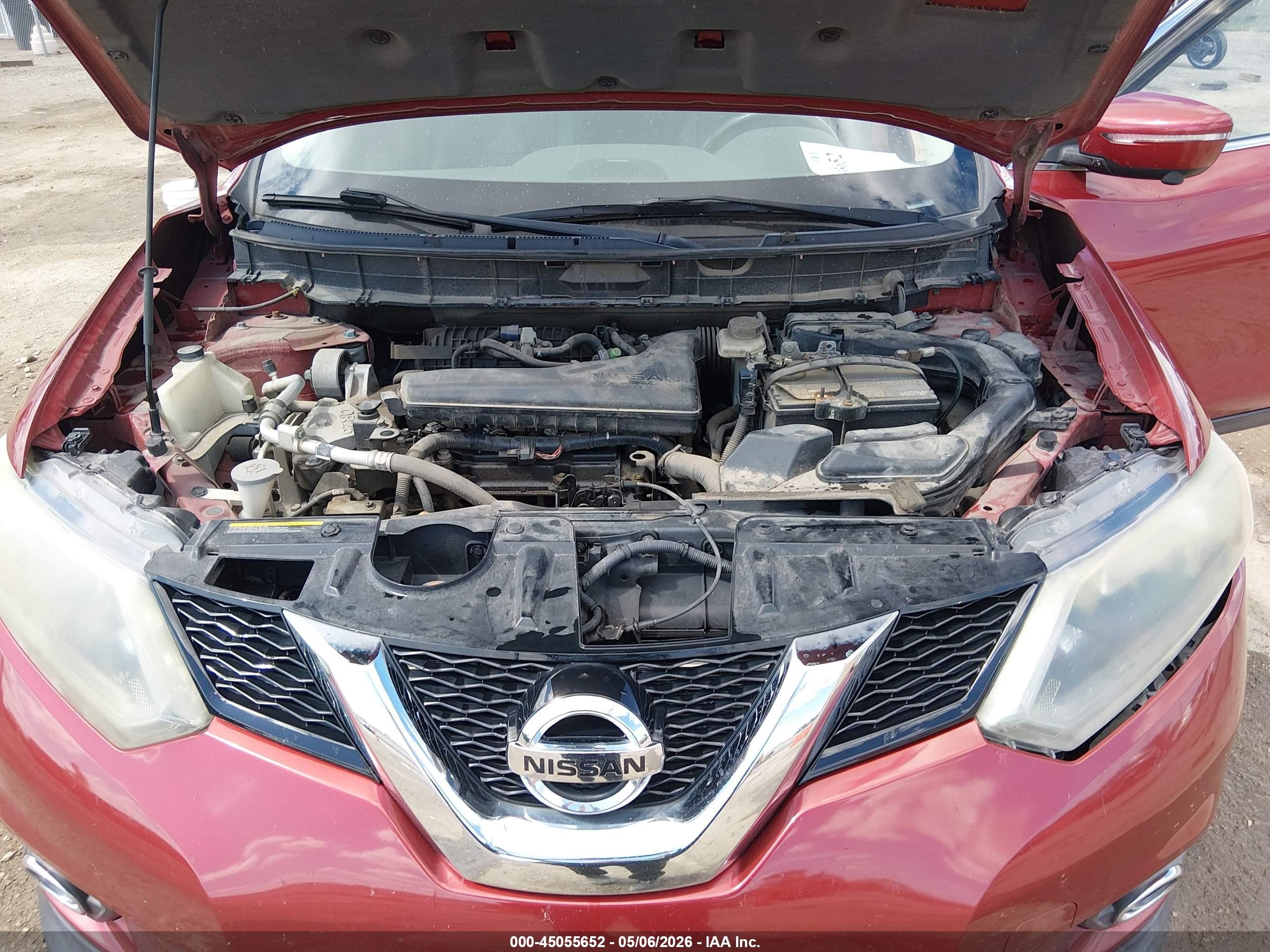 2014 Nissan Rogue Sl Red vin: 5N1AT2MV4EC812609