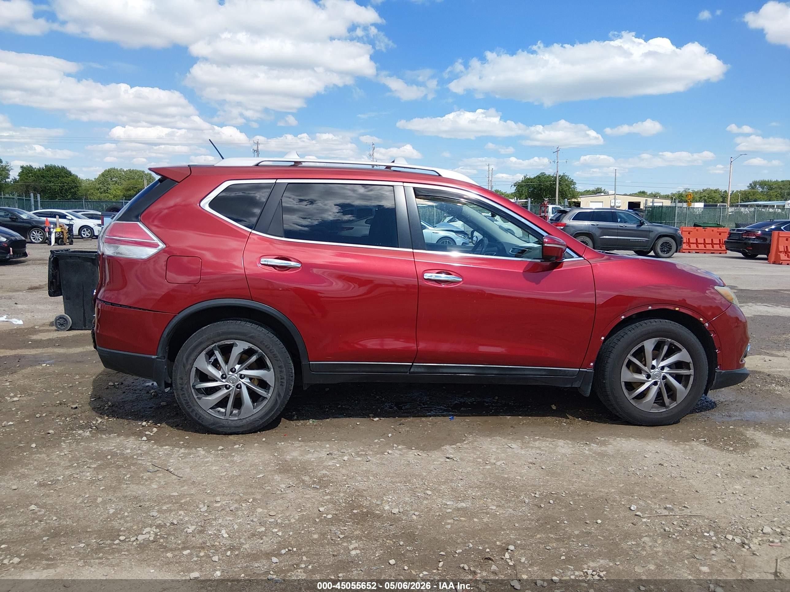 2014 Nissan Rogue Sl Red vin: 5N1AT2MV4EC812609