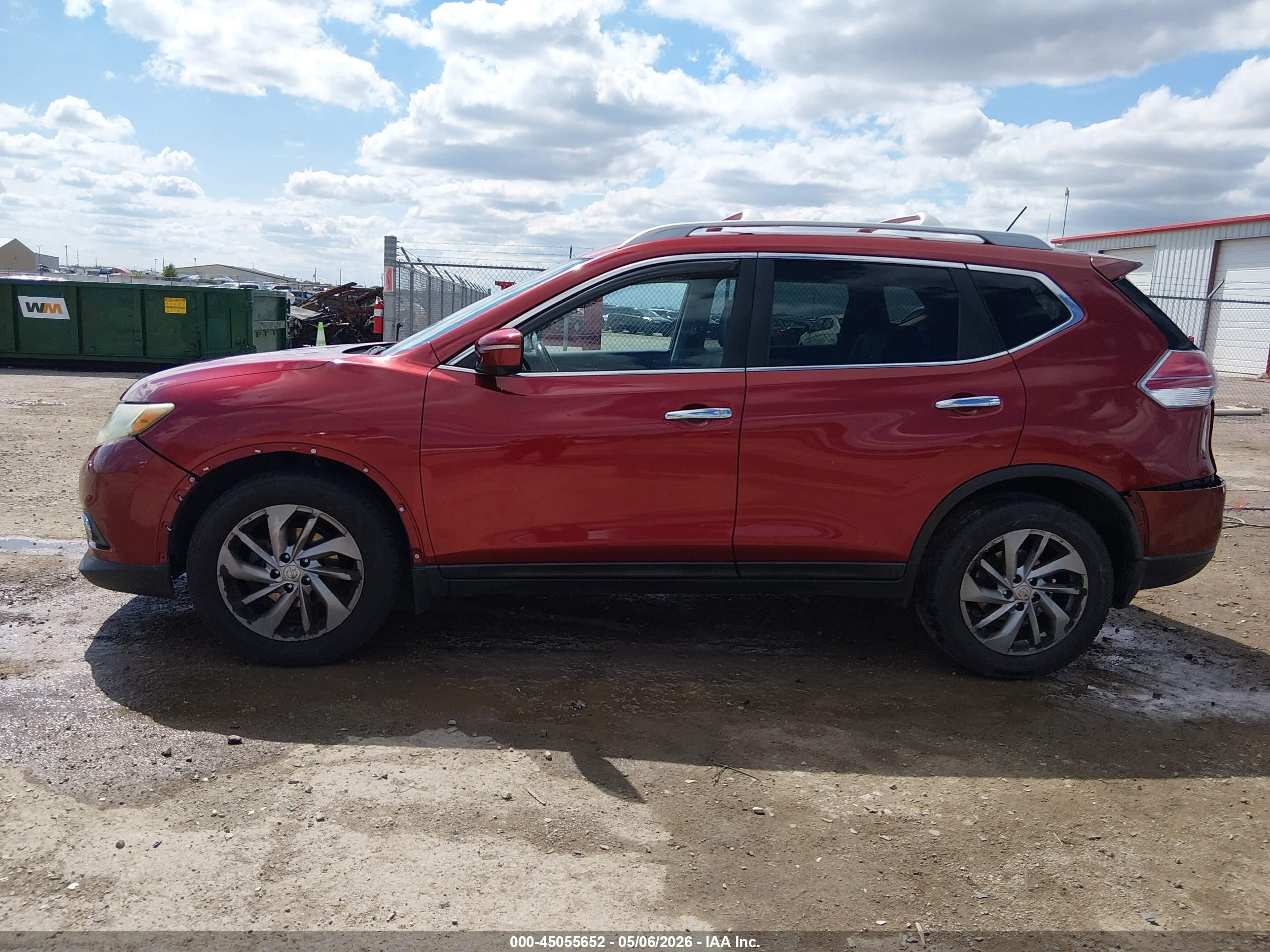 2014 Nissan Rogue Sl Red vin: 5N1AT2MV4EC812609