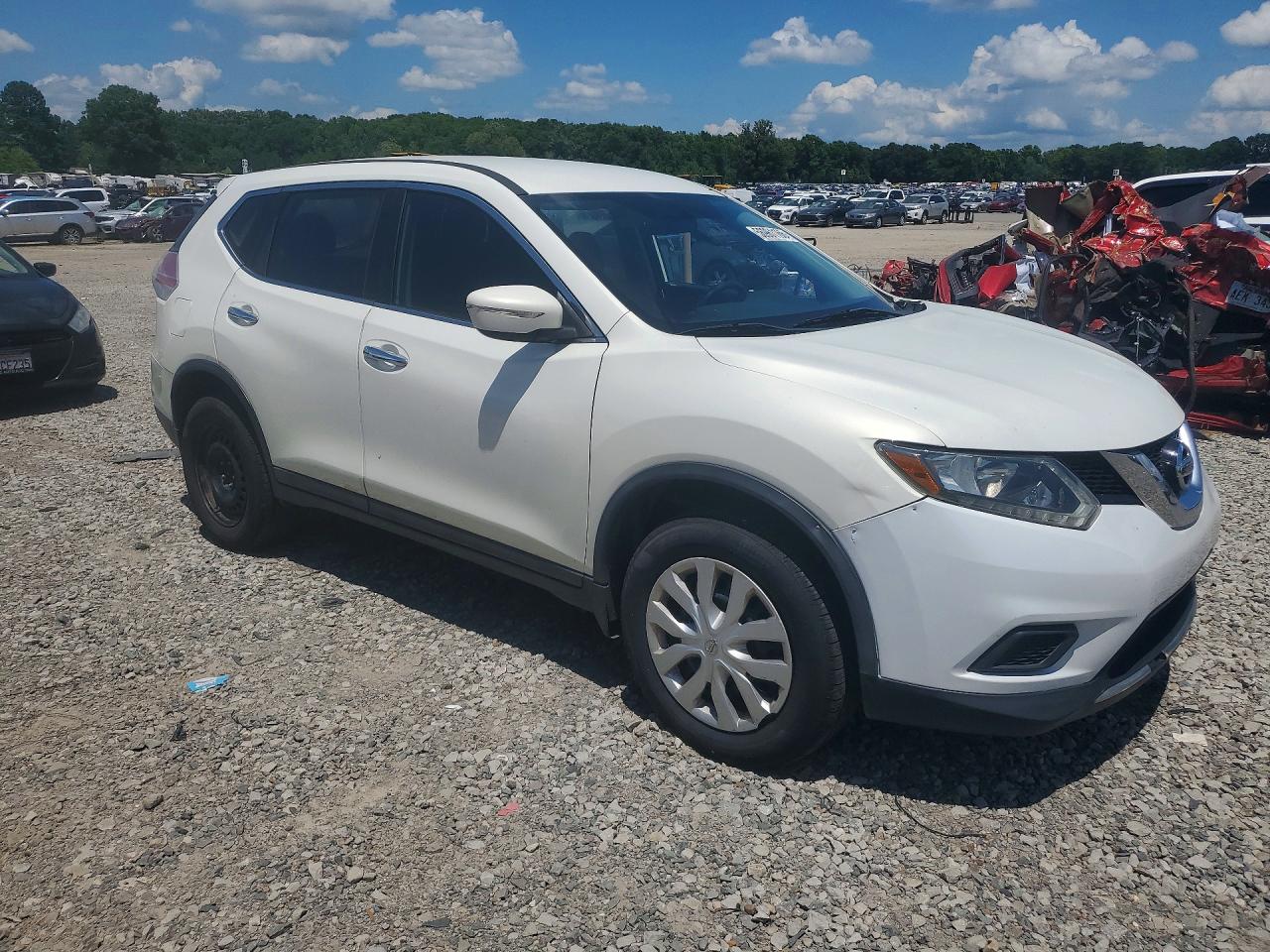 2014 Nissan Rogue S White vin: 5N1AT2MV4EC814750