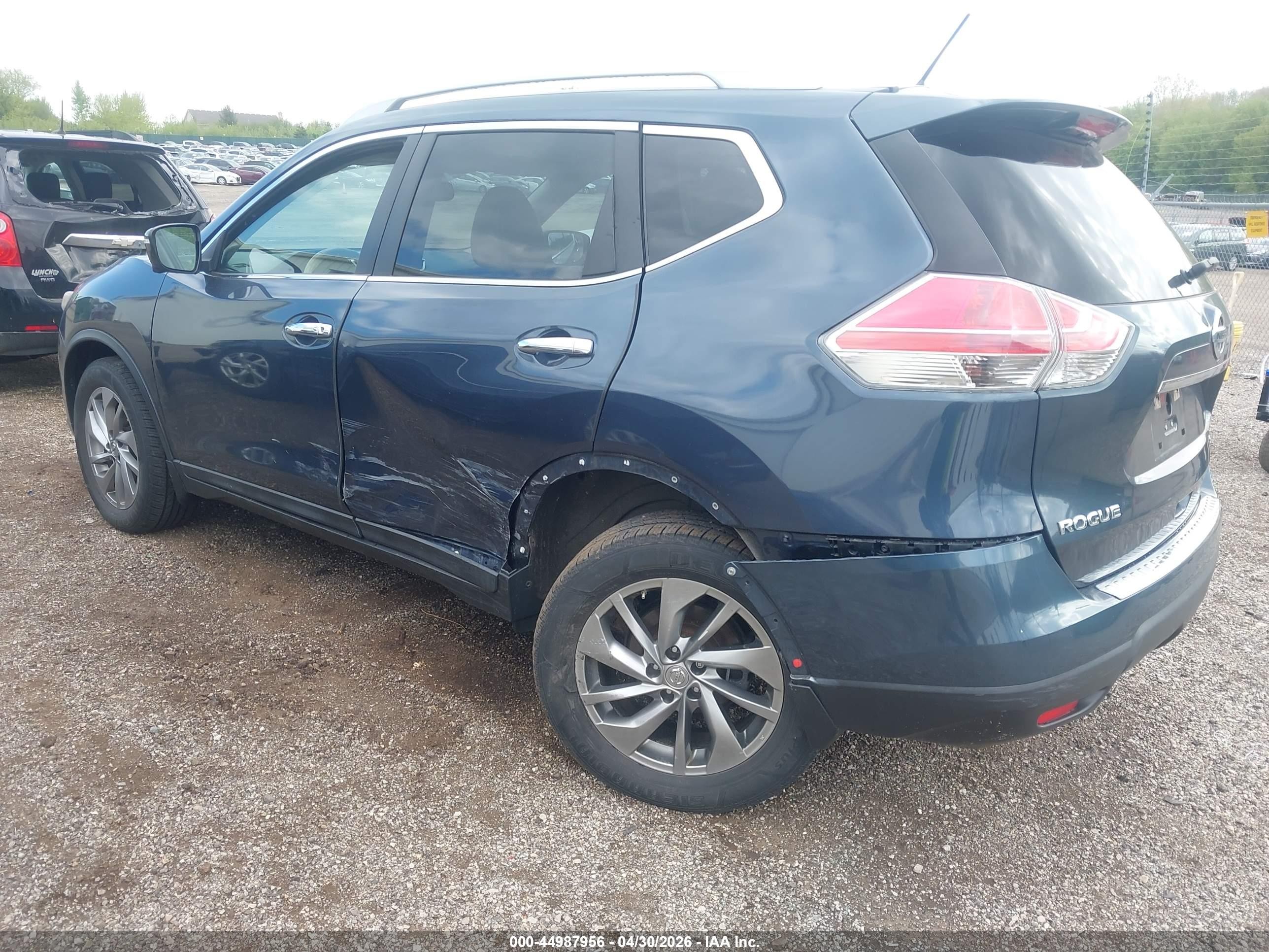 2014 Nissan Rogue S/sl/sv Blue vin: 5N1AT2MV4EC844735