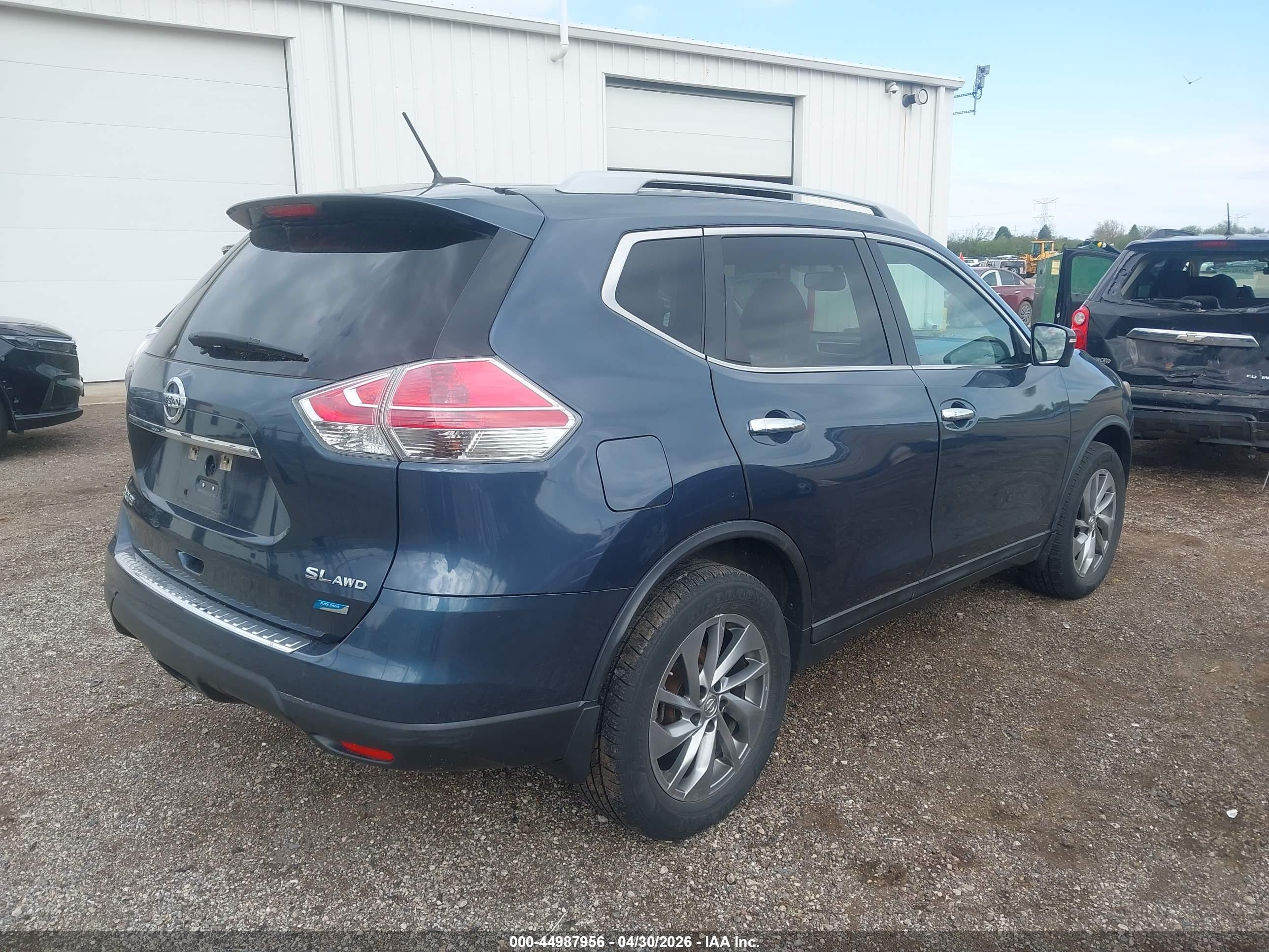 2014 Nissan Rogue S/sl/sv Blue vin: 5N1AT2MV4EC844735