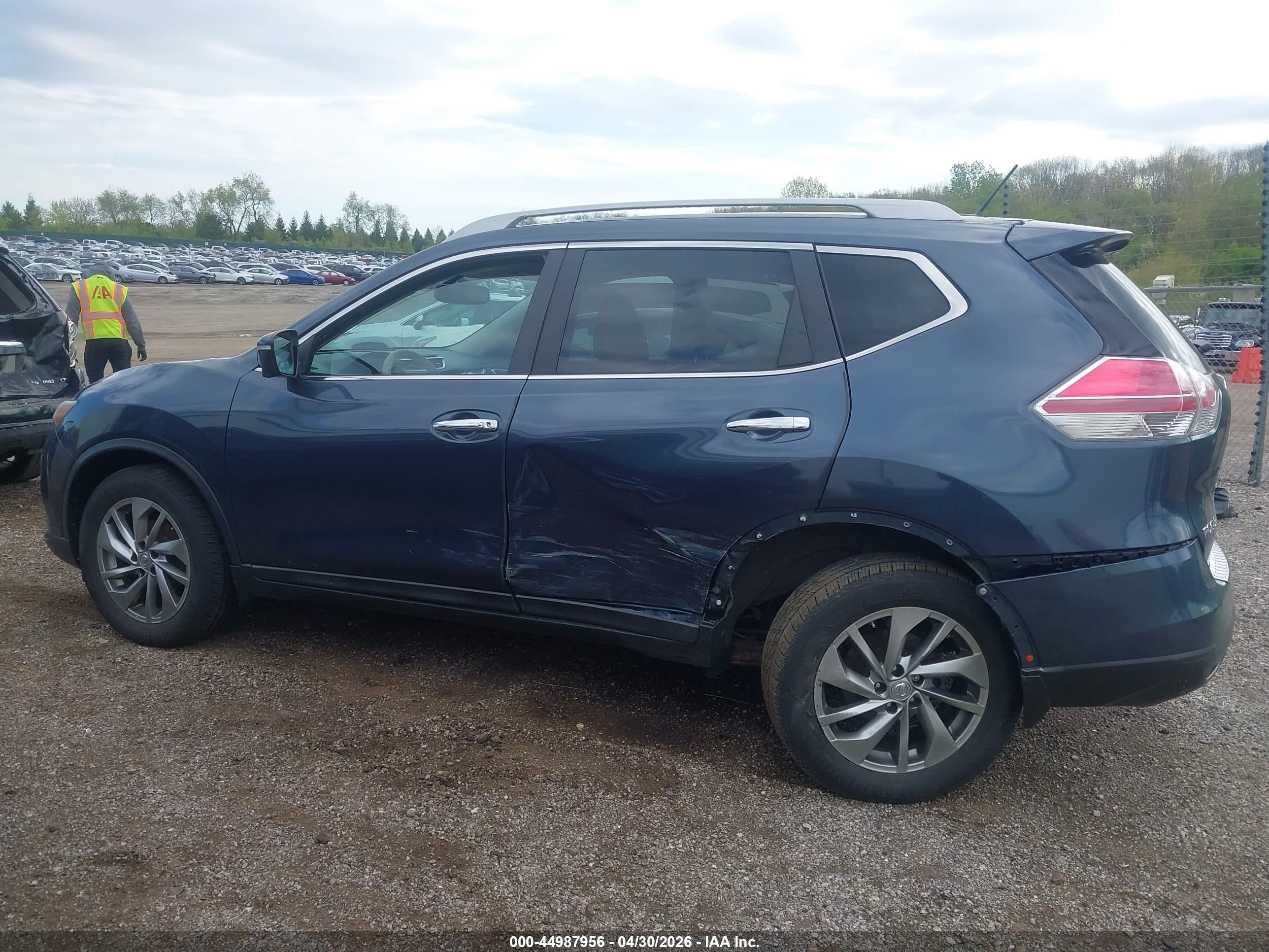 2014 Nissan Rogue S/sl/sv Blue vin: 5N1AT2MV4EC844735
