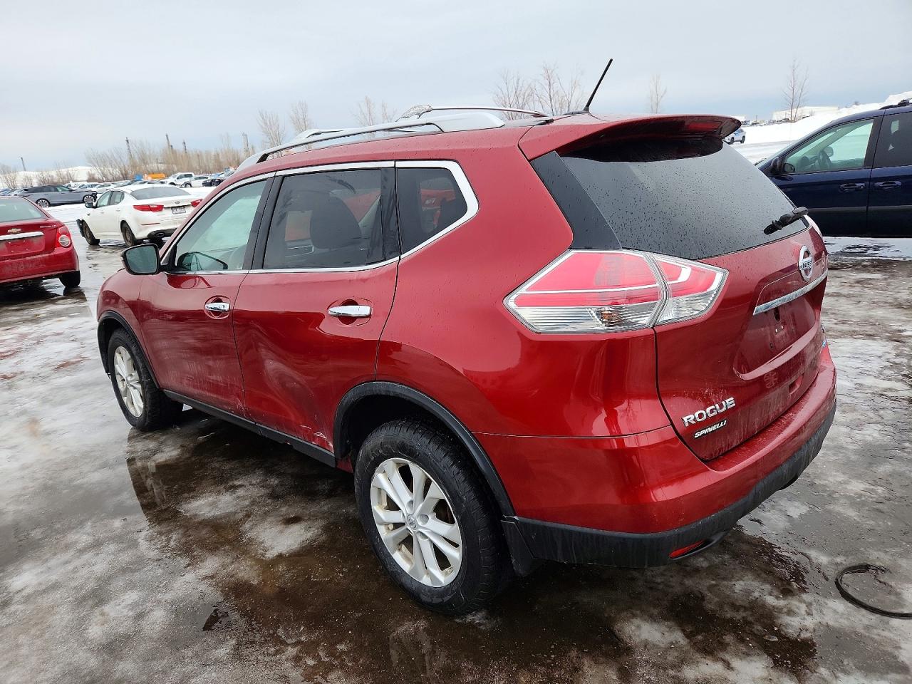 2014 Nissan Rogue Red vin: 5N1AT2MV4EC848476