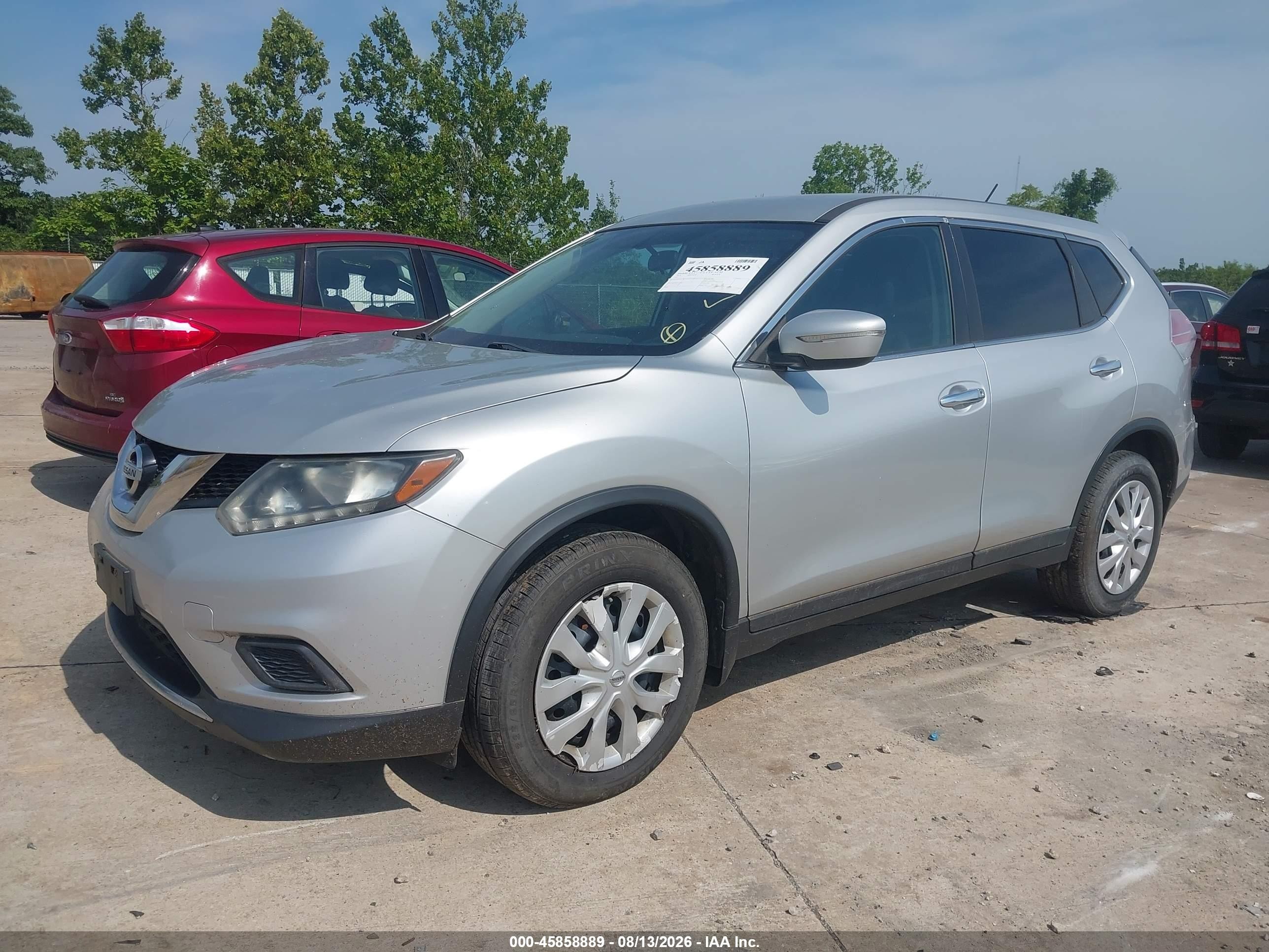 2014 Nissan Rogue S Silver vin: 5N1AT2MV4EC851233