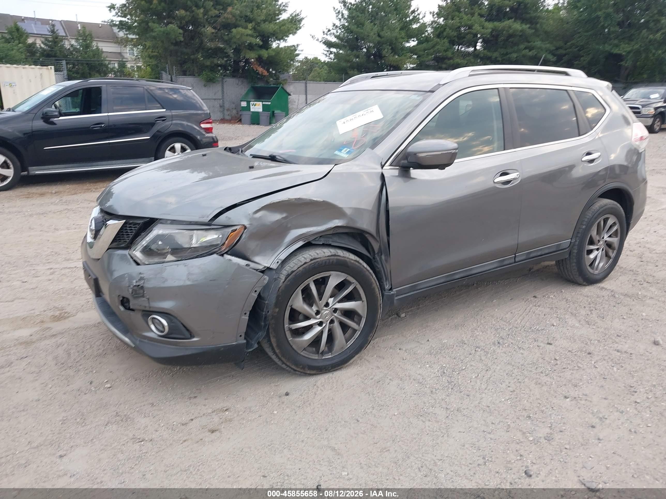 2014 Nissan Rogue Sl Gray vin: 5N1AT2MV4EC856349