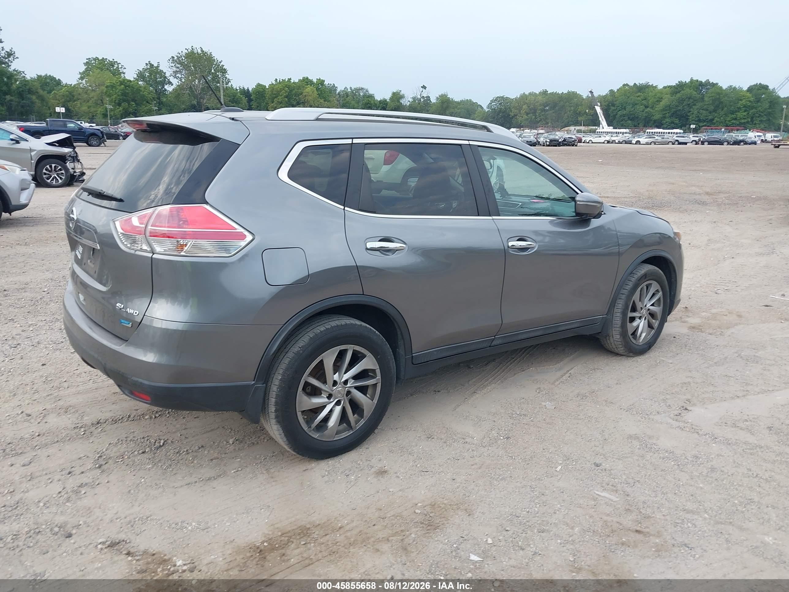 2014 Nissan Rogue Sl Gray vin: 5N1AT2MV4EC856349