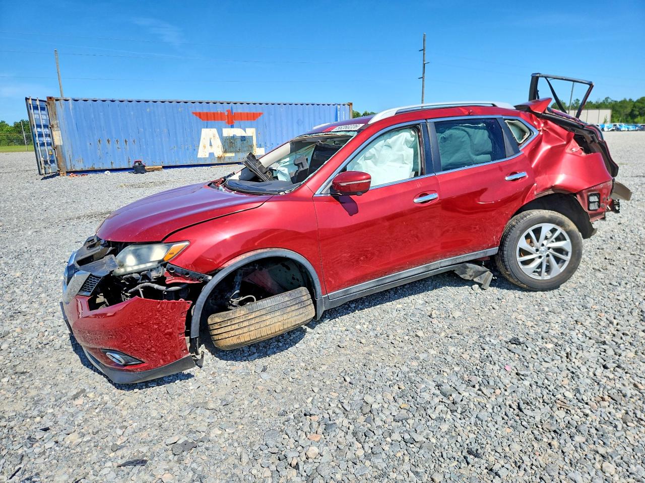 2014 Nissan Rogue Sl Red vin: 5N1AT2MV4EC868145