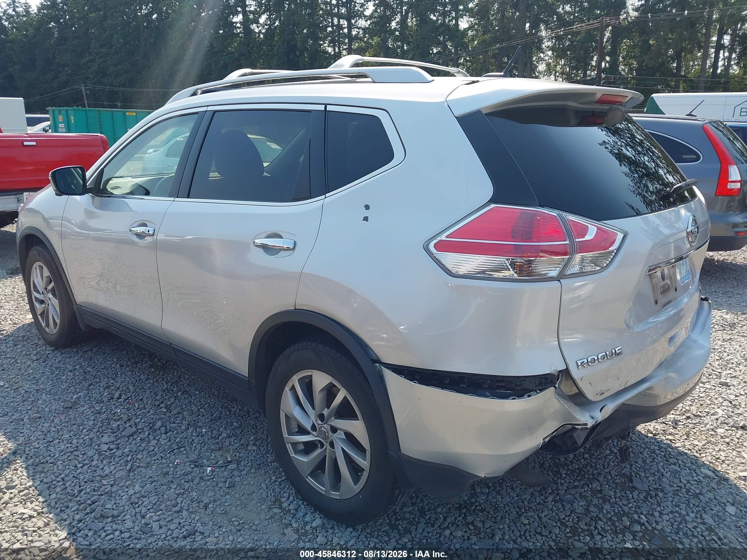 2015 Nissan Rogue Sl Silver vin: 5N1AT2MV4FC758634