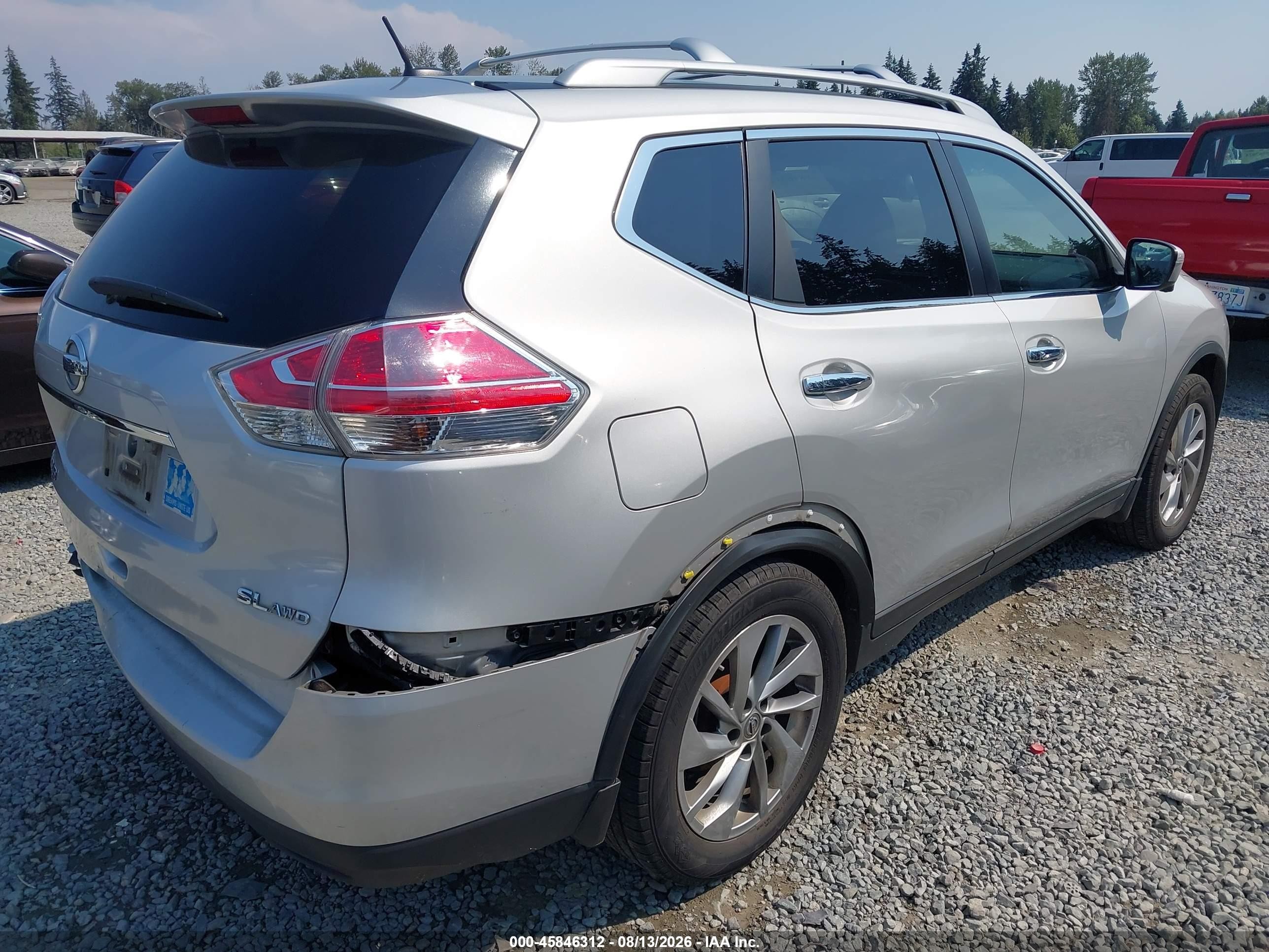 2015 Nissan Rogue Sl Silver vin: 5N1AT2MV4FC758634