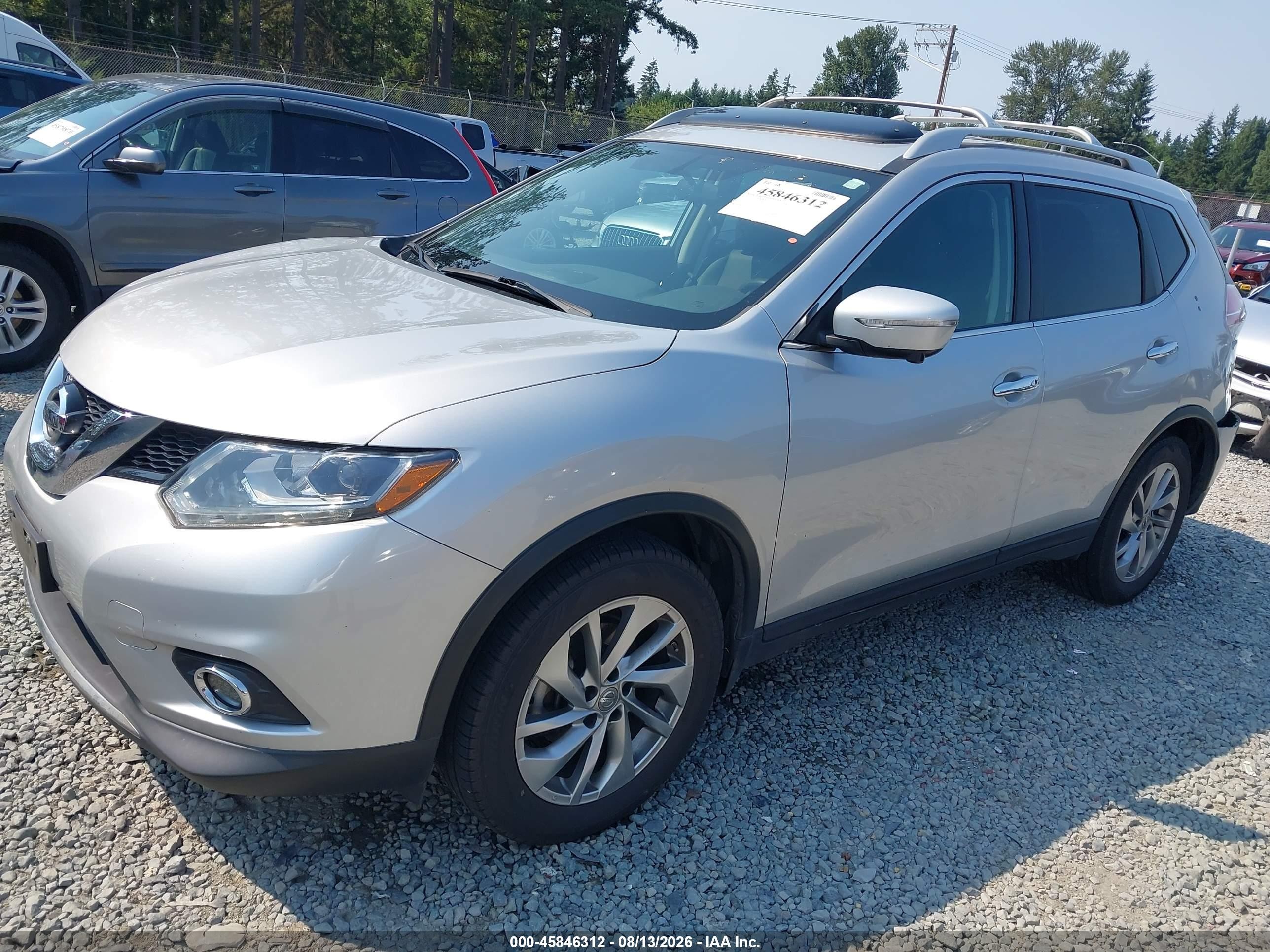2015 Nissan Rogue Sl Silver vin: 5N1AT2MV4FC758634