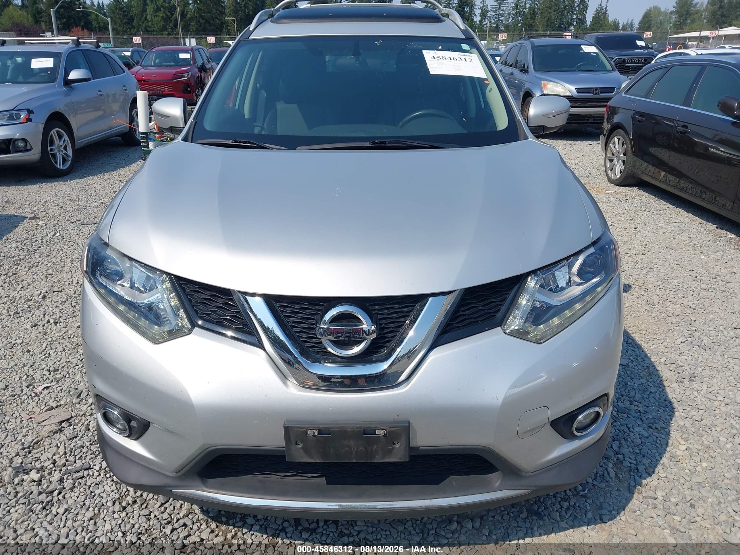 2015 Nissan Rogue Sl Silver vin: 5N1AT2MV4FC758634