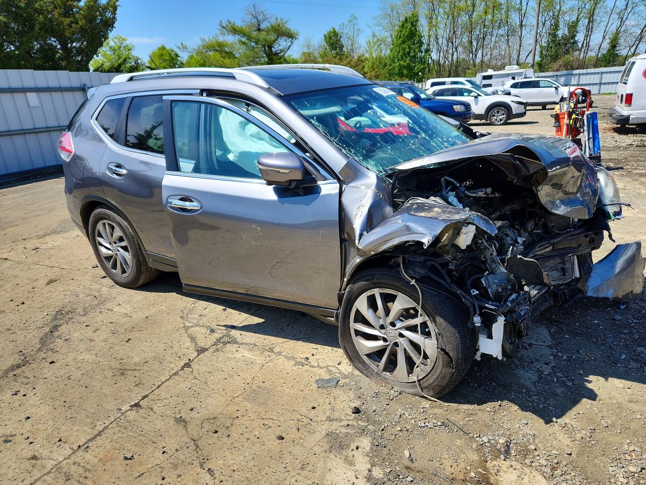 2015 Nissan Rogue Sl Gray vin: 5N1AT2MV4FC766796