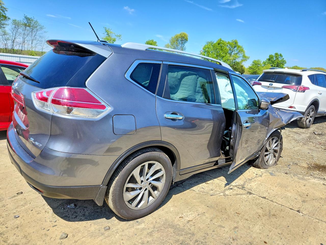 2015 Nissan Rogue Sl Gray vin: 5N1AT2MV4FC766796