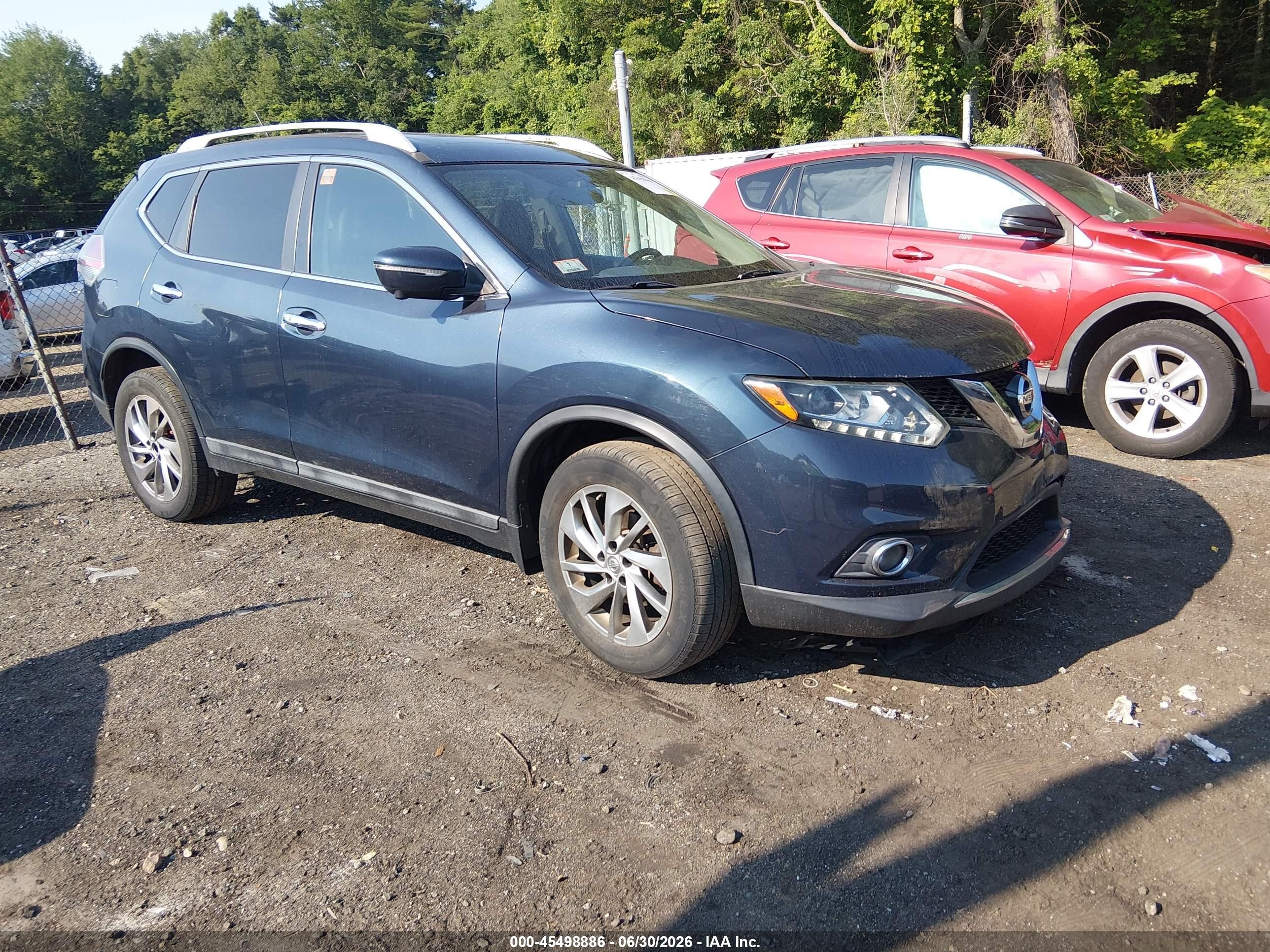 2015 Nissan Rogue Sl Синий vin: 5N1AT2MV4FC766958