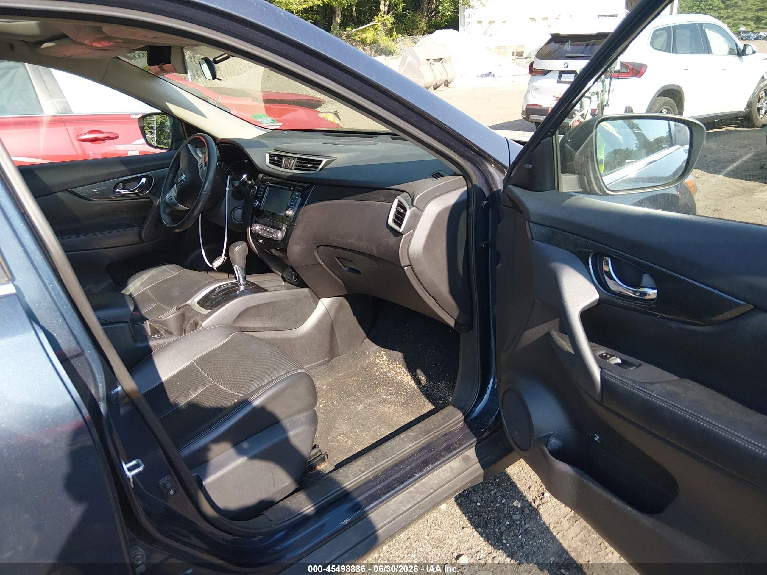 2015 Nissan Rogue Sl Blue vin: 5N1AT2MV4FC766958