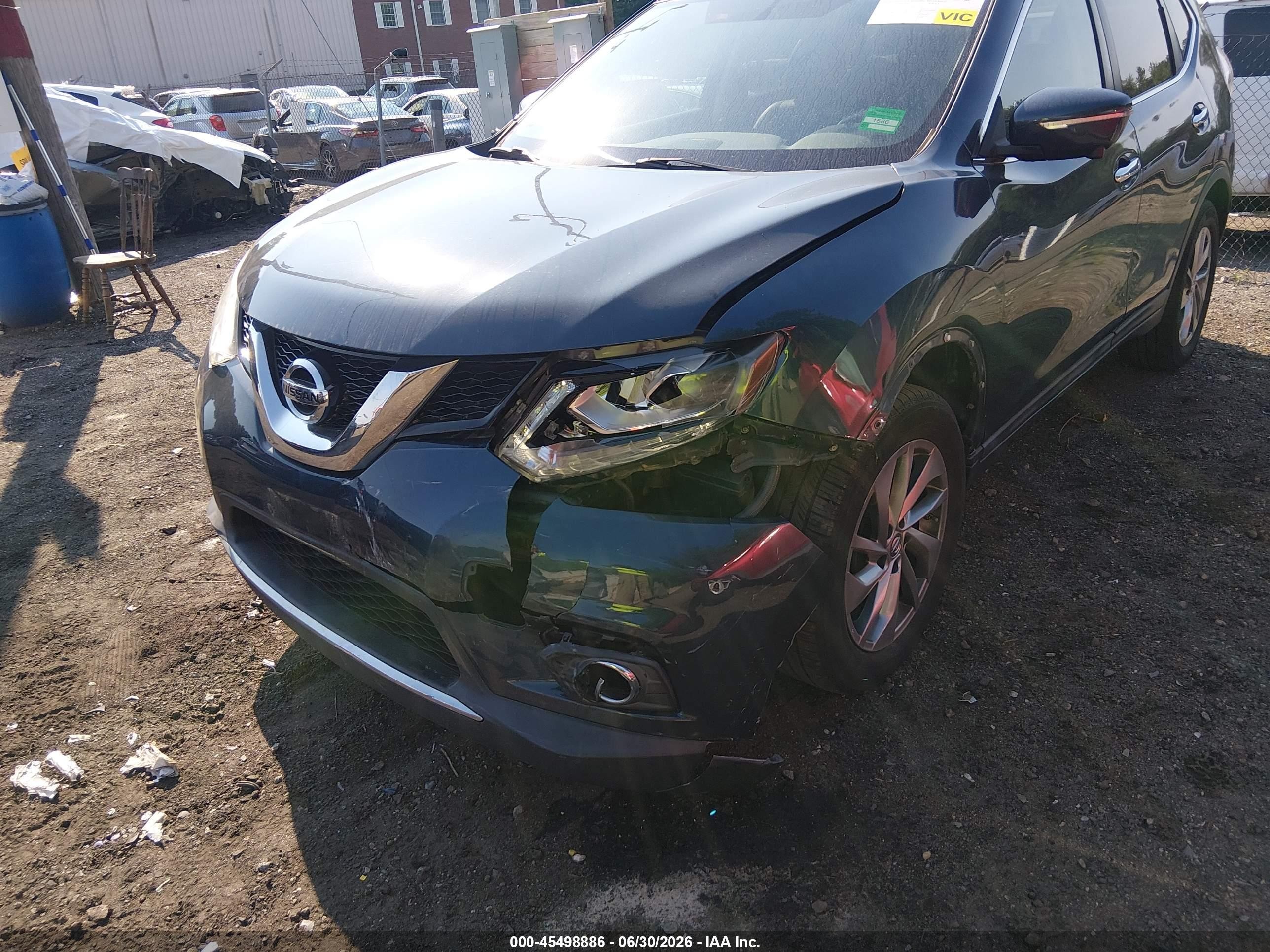 2015 Nissan Rogue Sl Blue vin: 5N1AT2MV4FC766958