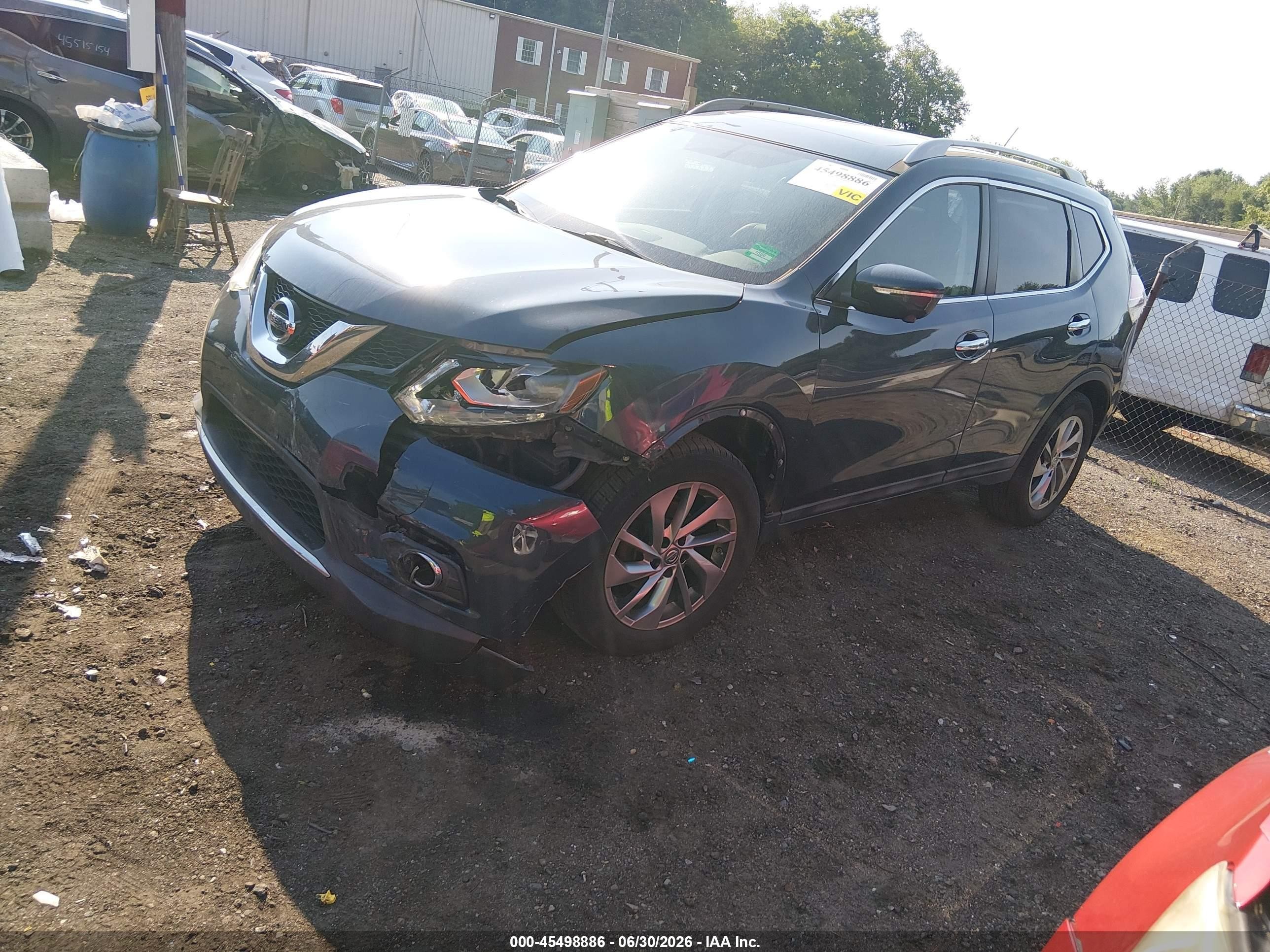2015 Nissan Rogue Sl Blue vin: 5N1AT2MV4FC766958