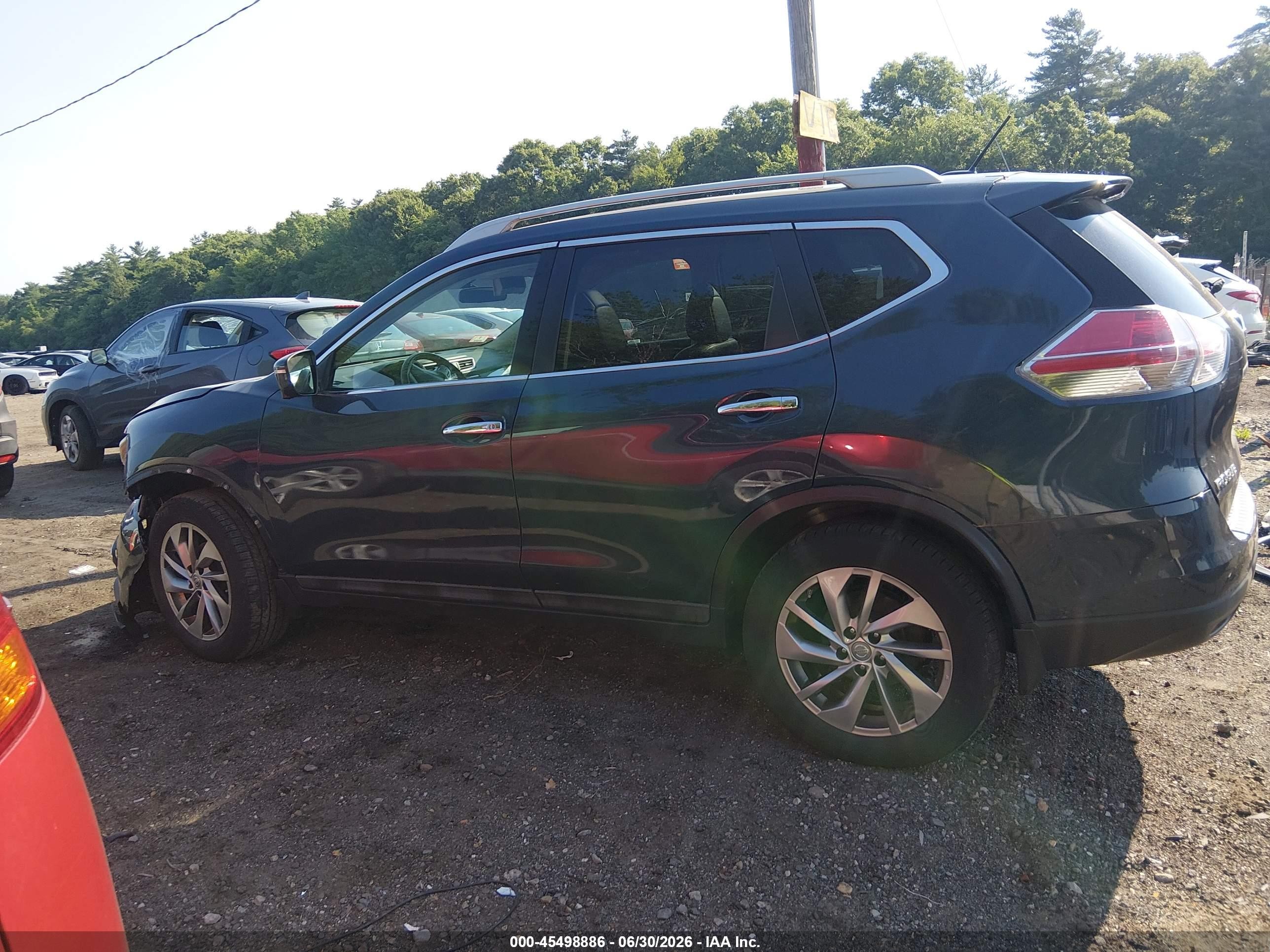 2015 Nissan Rogue Sl Blue vin: 5N1AT2MV4FC766958