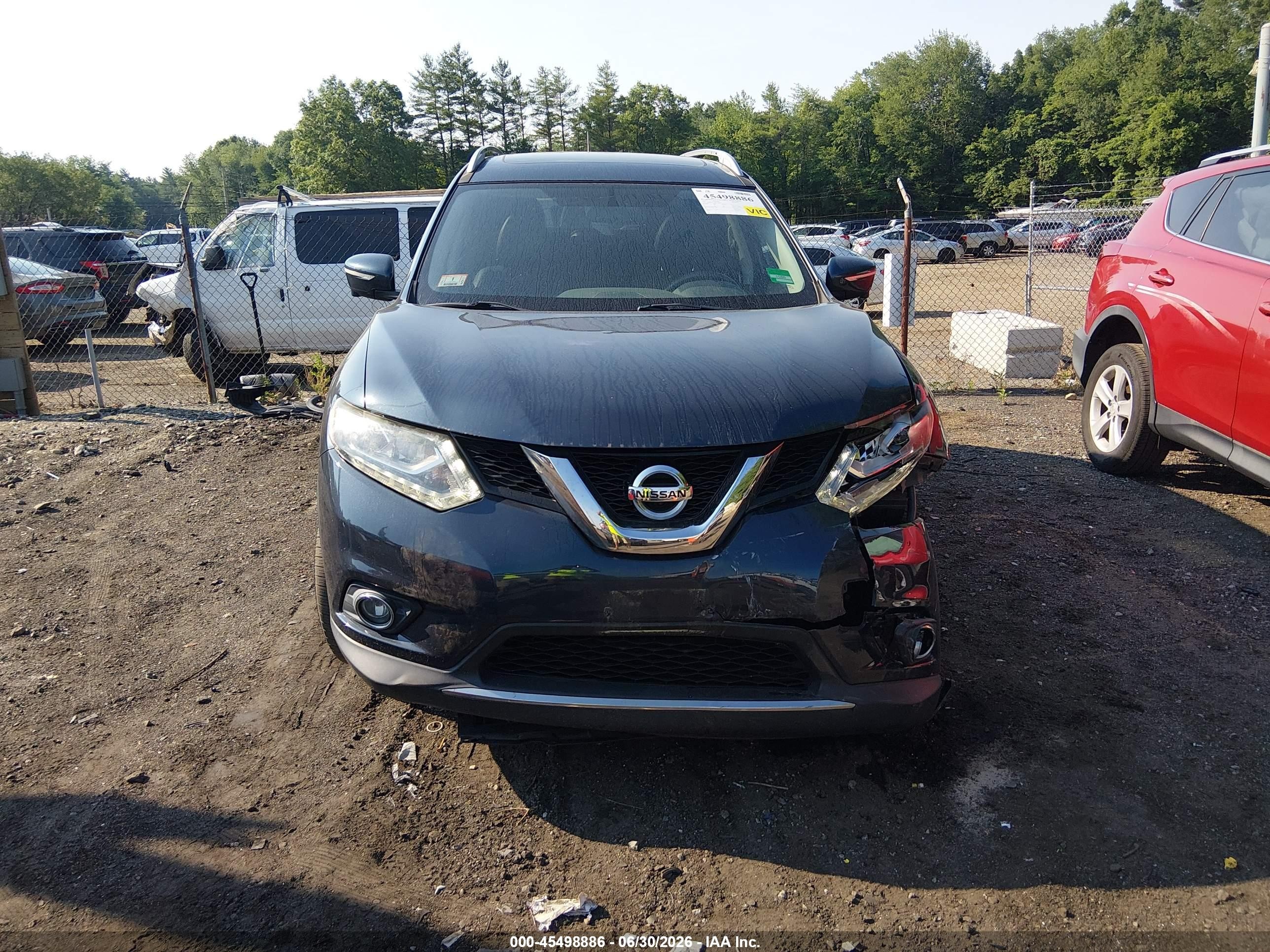 2015 Nissan Rogue Sl Blue vin: 5N1AT2MV4FC766958