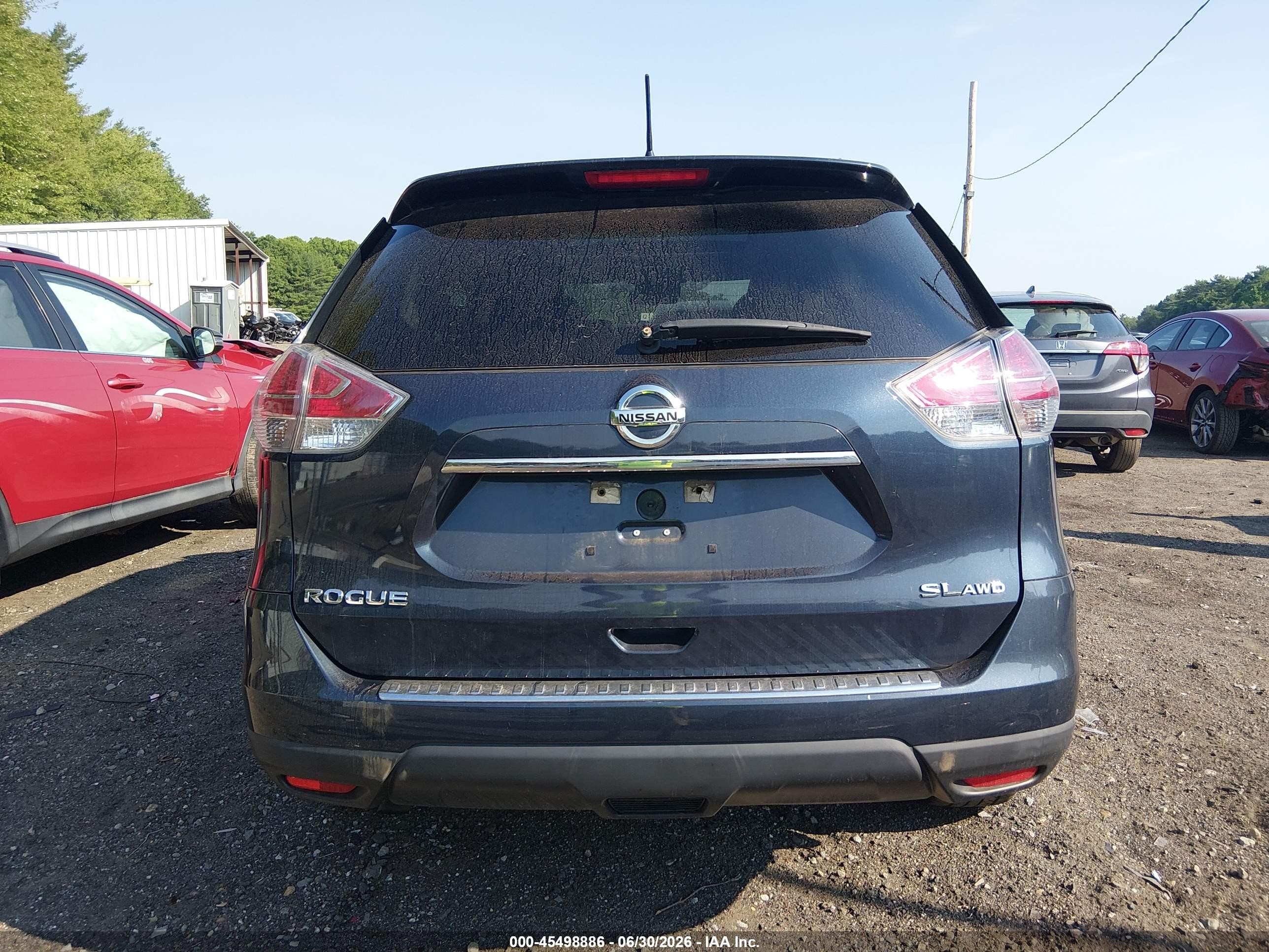 2015 Nissan Rogue Sl Blue vin: 5N1AT2MV4FC766958