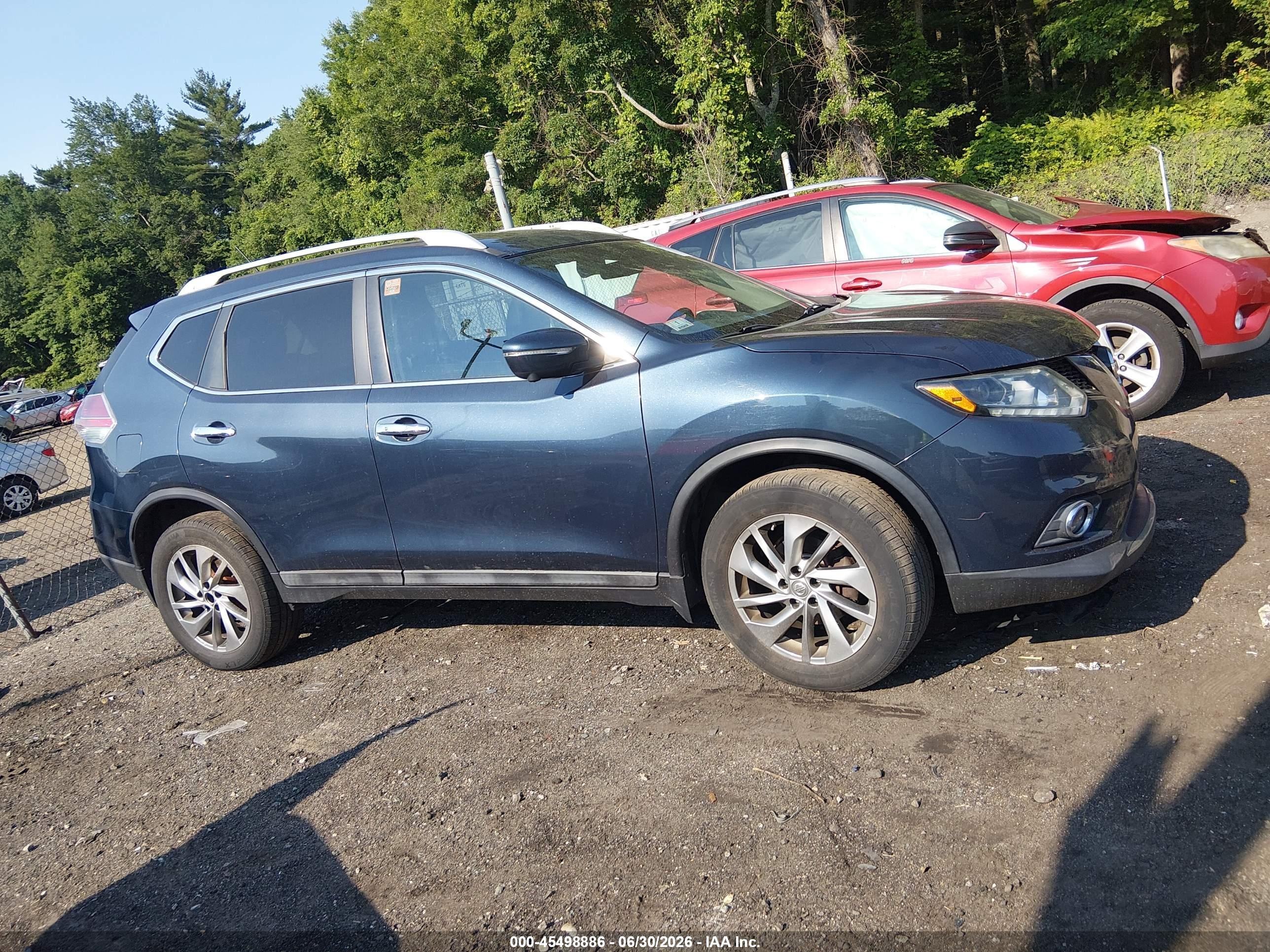 2015 Nissan Rogue Sl Blue vin: 5N1AT2MV4FC766958