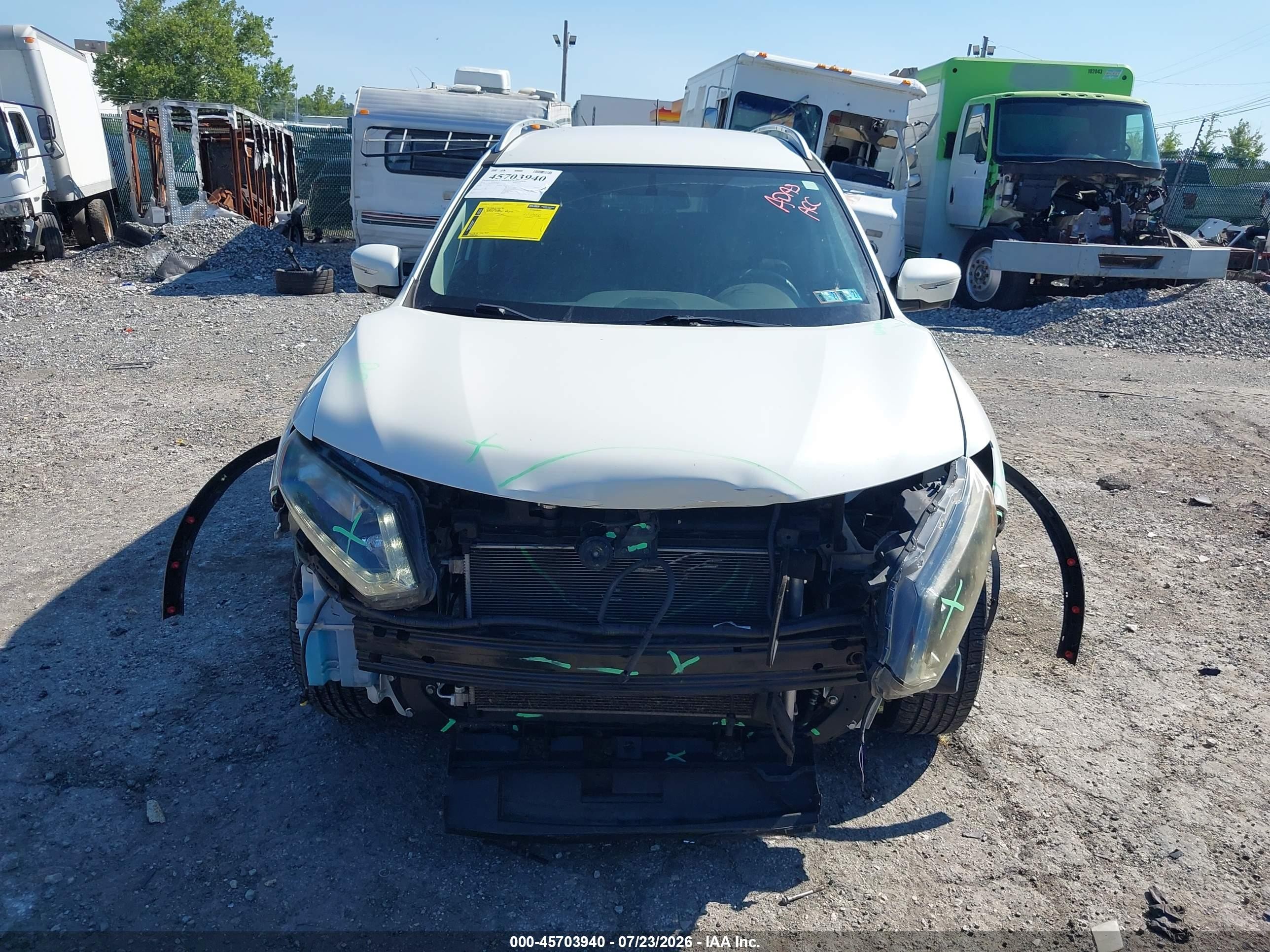 2015 Nissan Rogue Sl White vin: 5N1AT2MV4FC775787