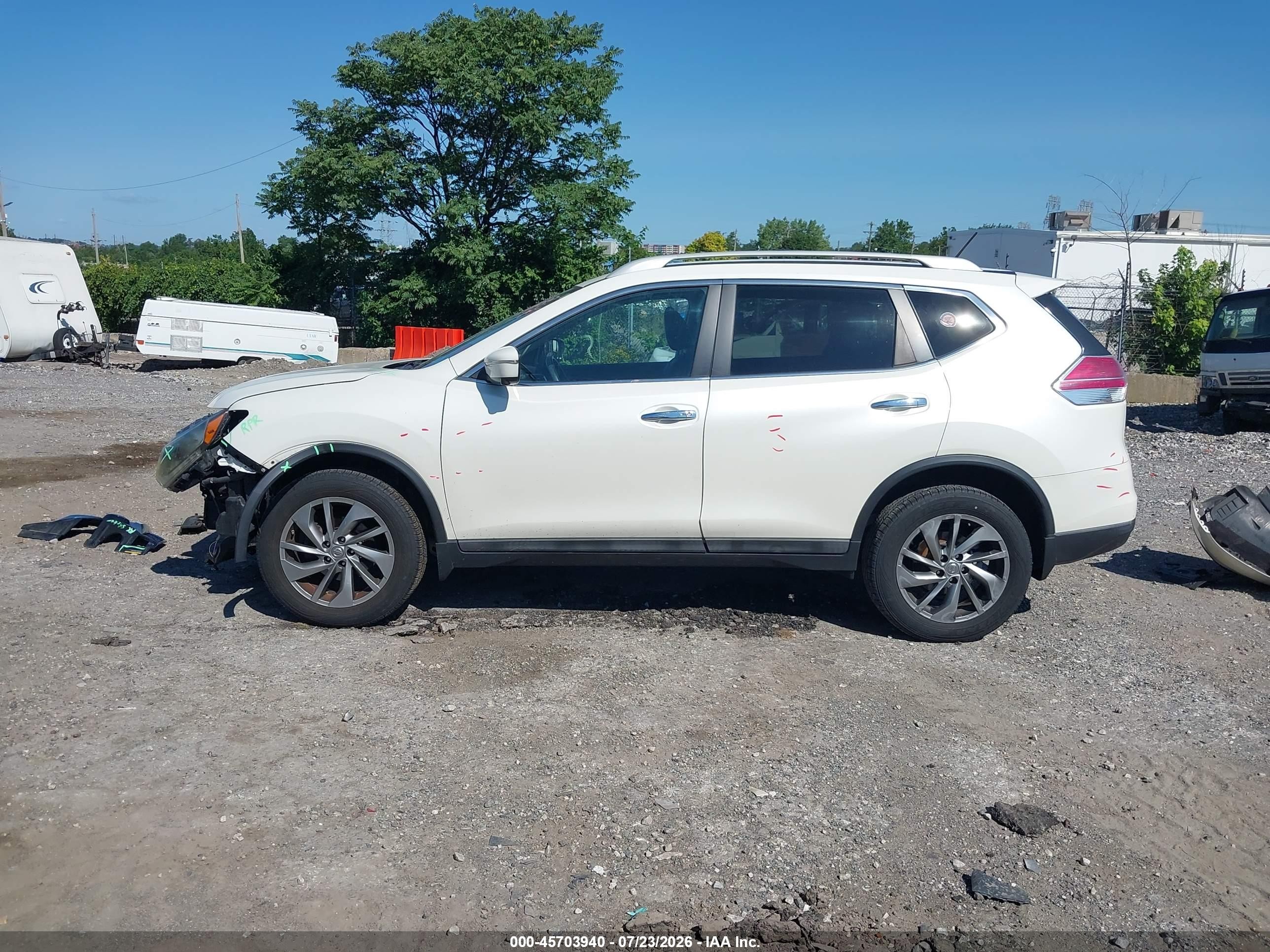 2015 Nissan Rogue Sl White vin: 5N1AT2MV4FC775787
