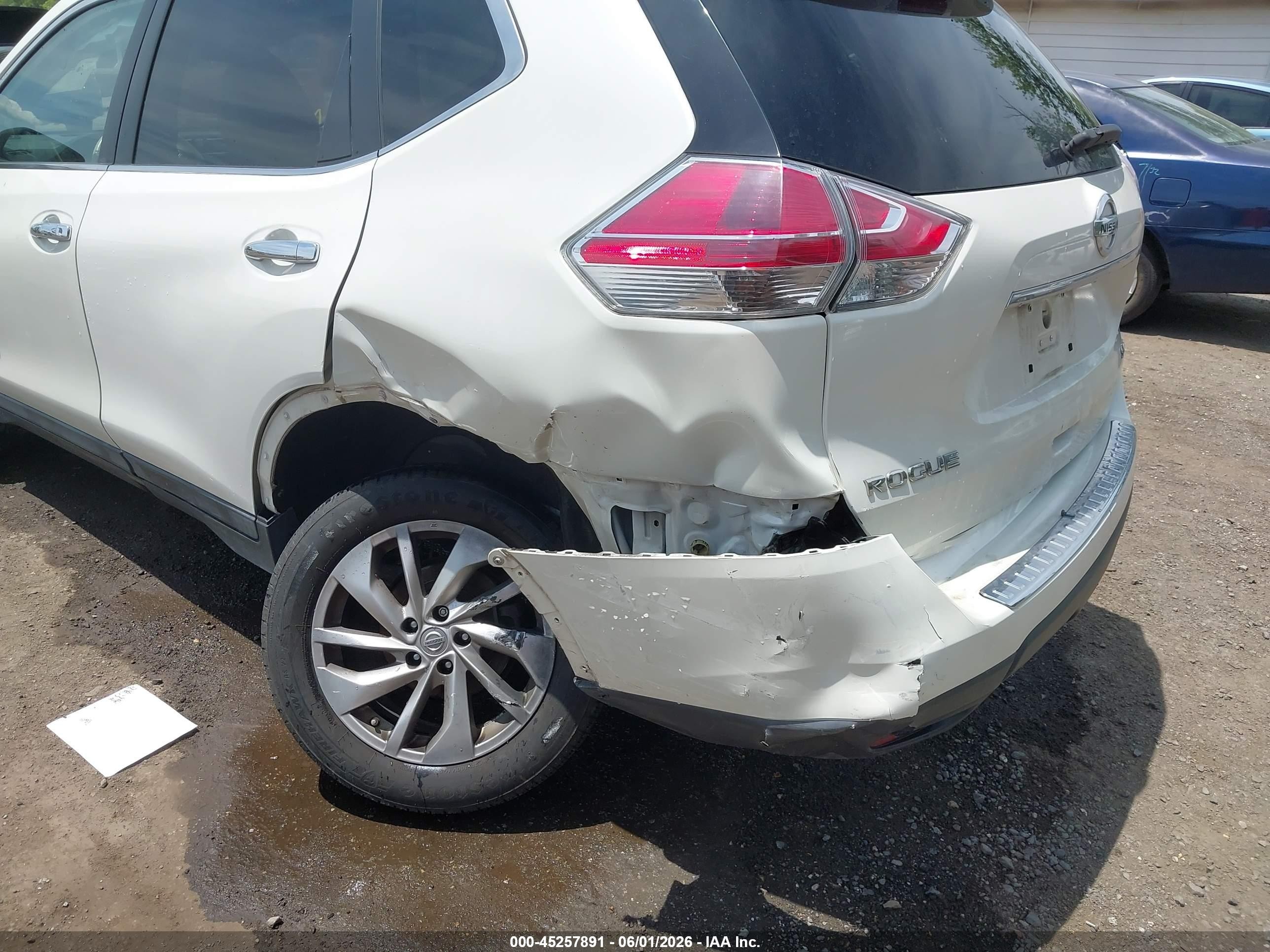 2015 Nissan Rogue Sl White vin: 5N1AT2MV4FC776759
