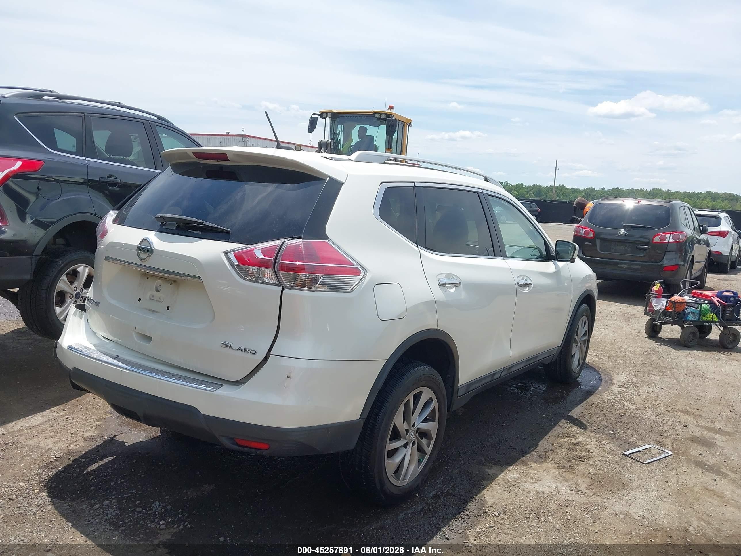 2015 Nissan Rogue Sl White vin: 5N1AT2MV4FC776759