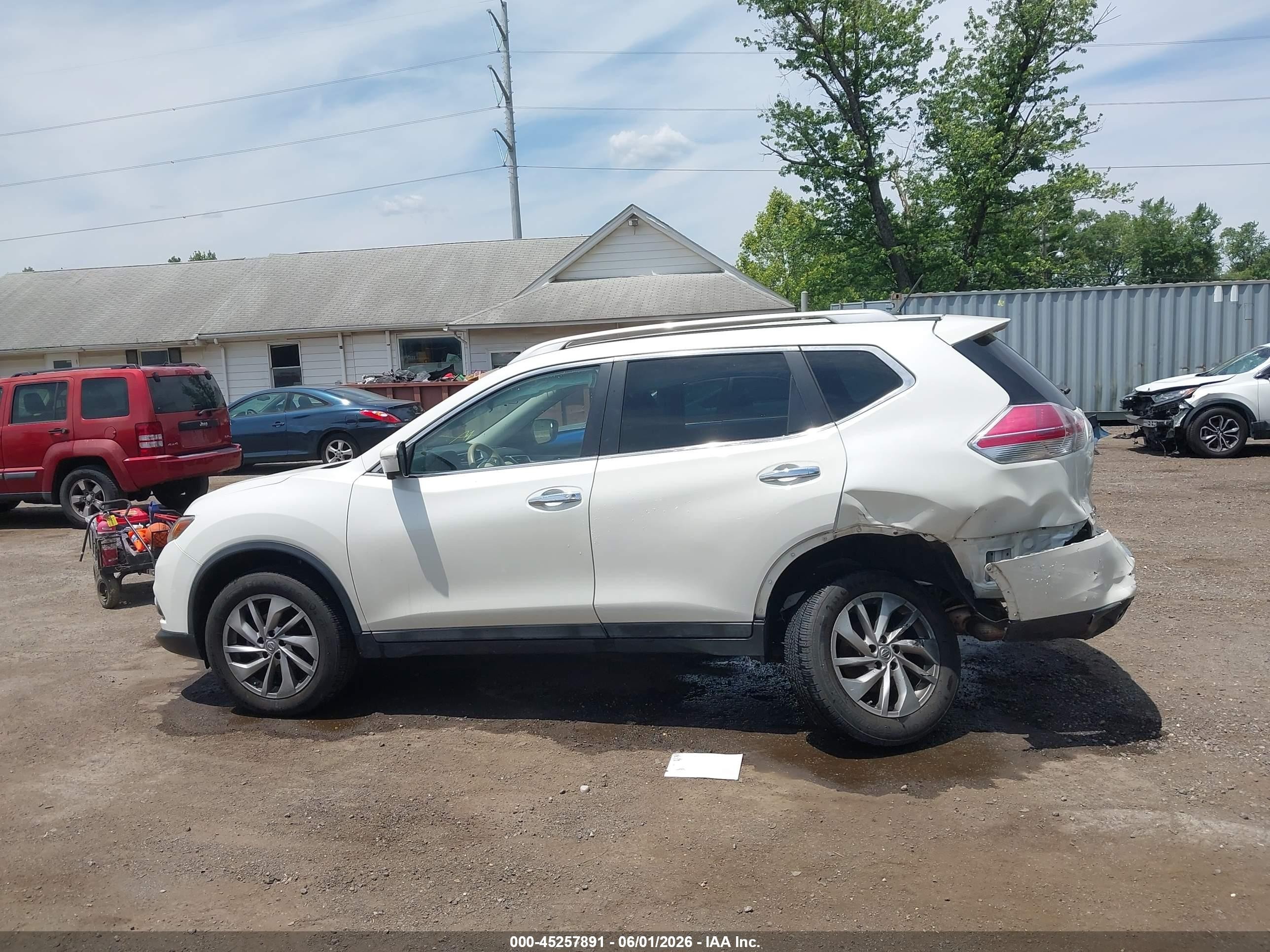 2015 Nissan Rogue Sl White vin: 5N1AT2MV4FC776759