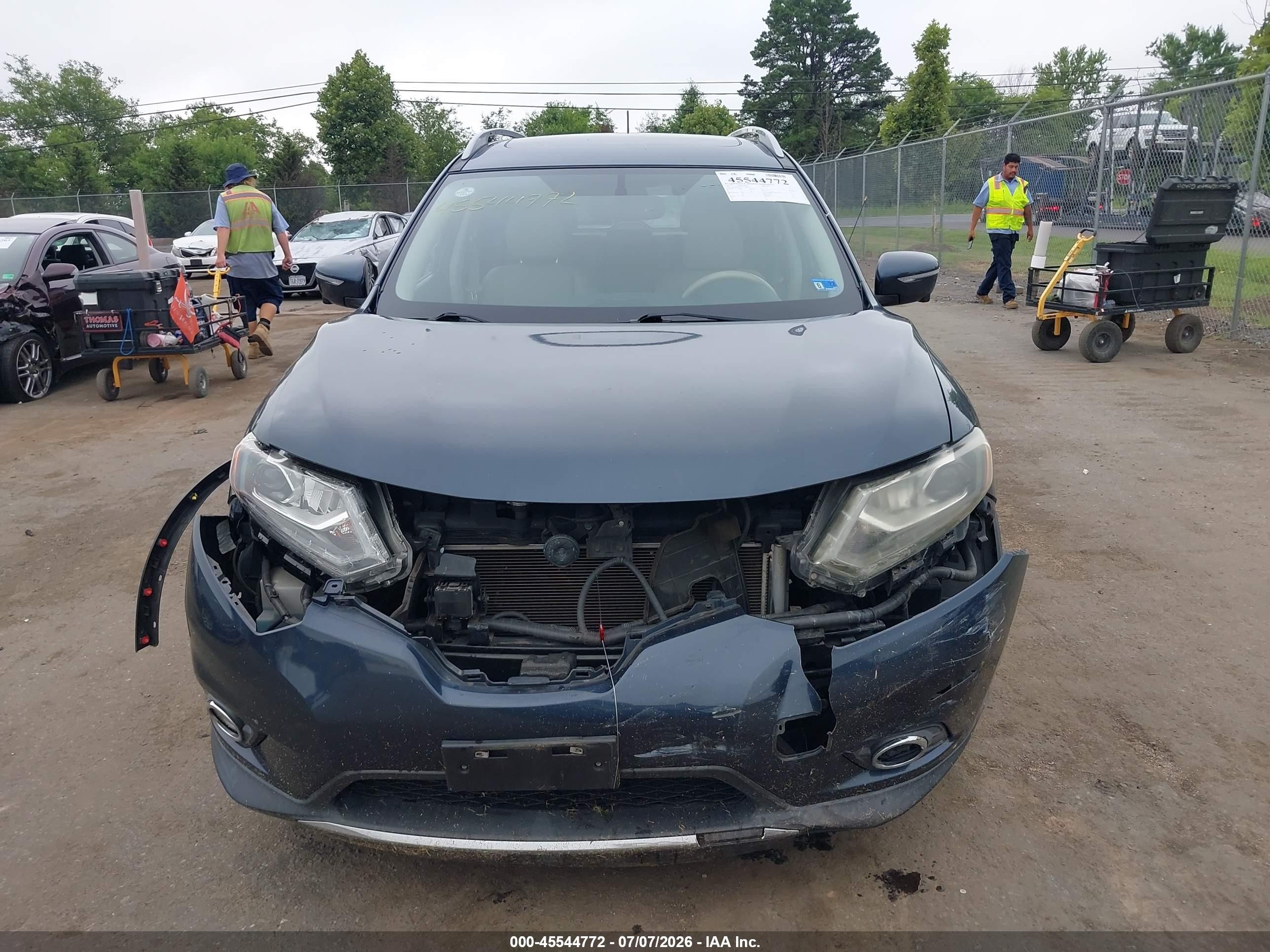 2015 Nissan Rogue Sl Blue vin: 5N1AT2MV4FC778883