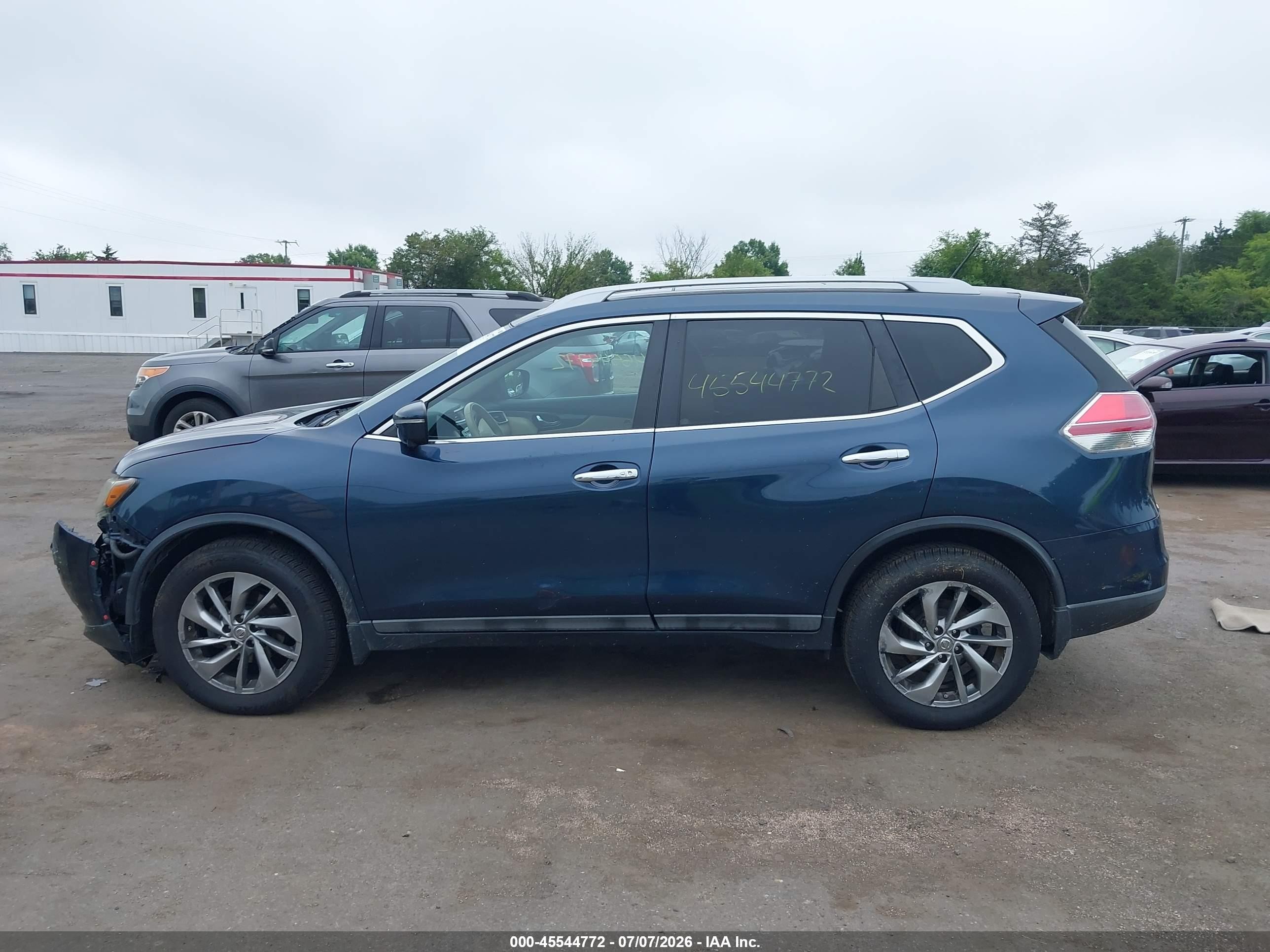 2015 Nissan Rogue Sl Blue vin: 5N1AT2MV4FC778883