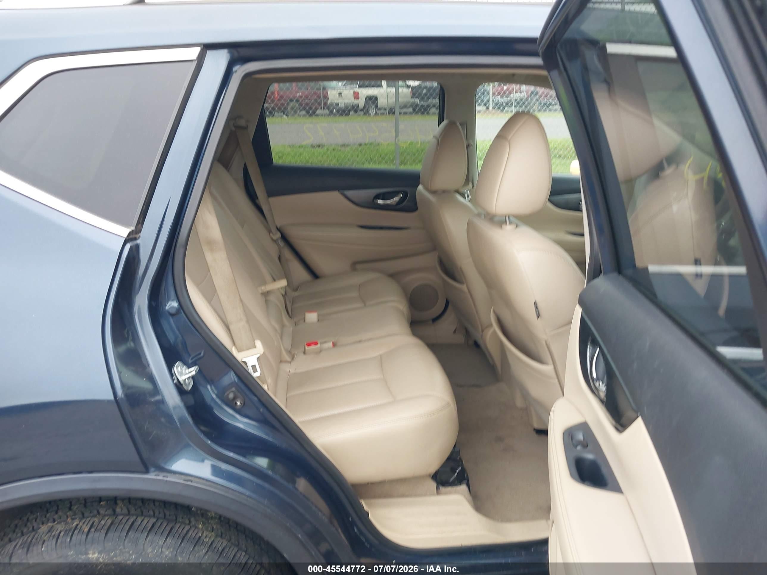 2015 Nissan Rogue Sl Blue vin: 5N1AT2MV4FC778883