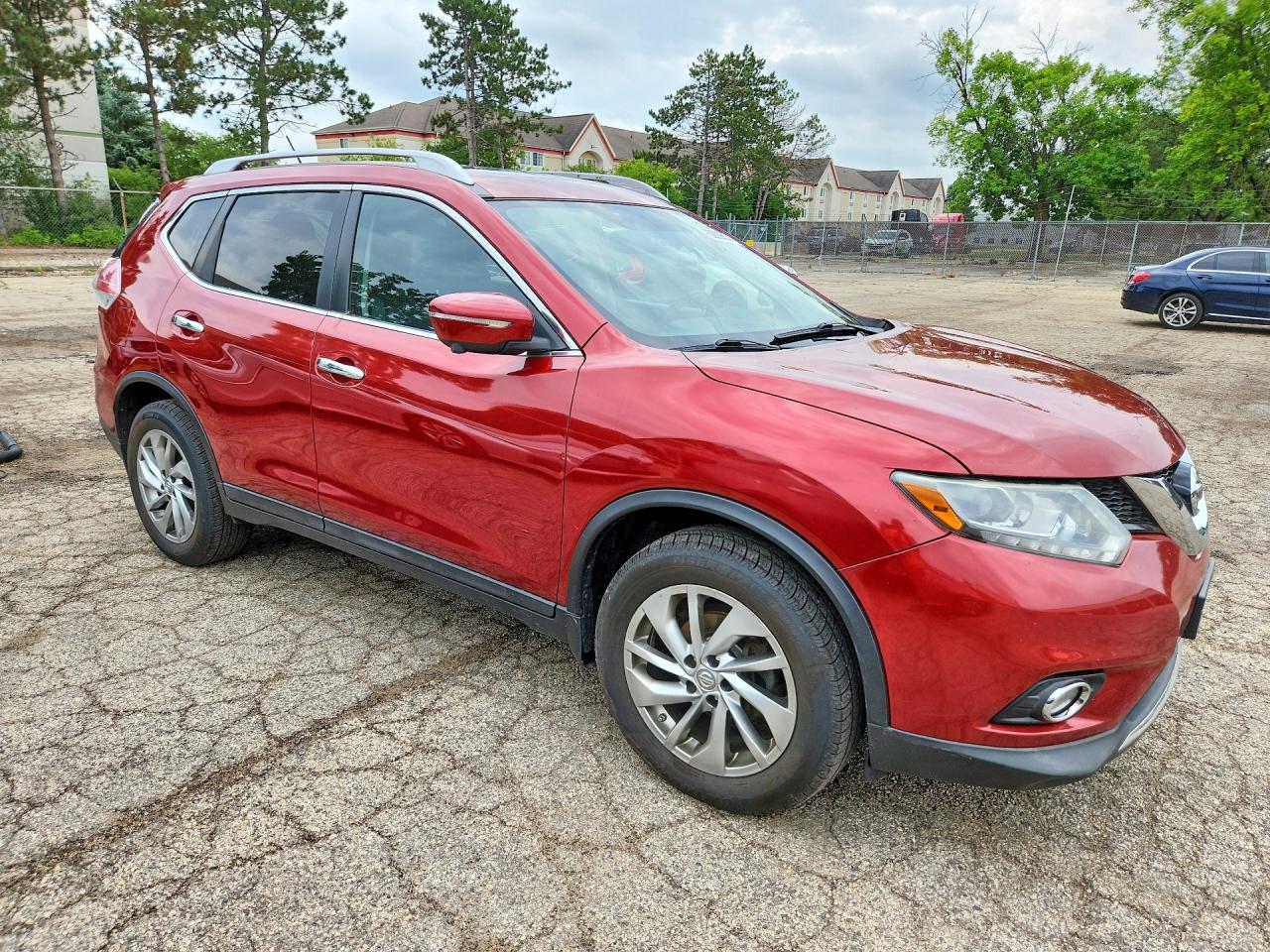 2015 Nissan Rogue Sl Red vin: 5N1AT2MV4FC779855