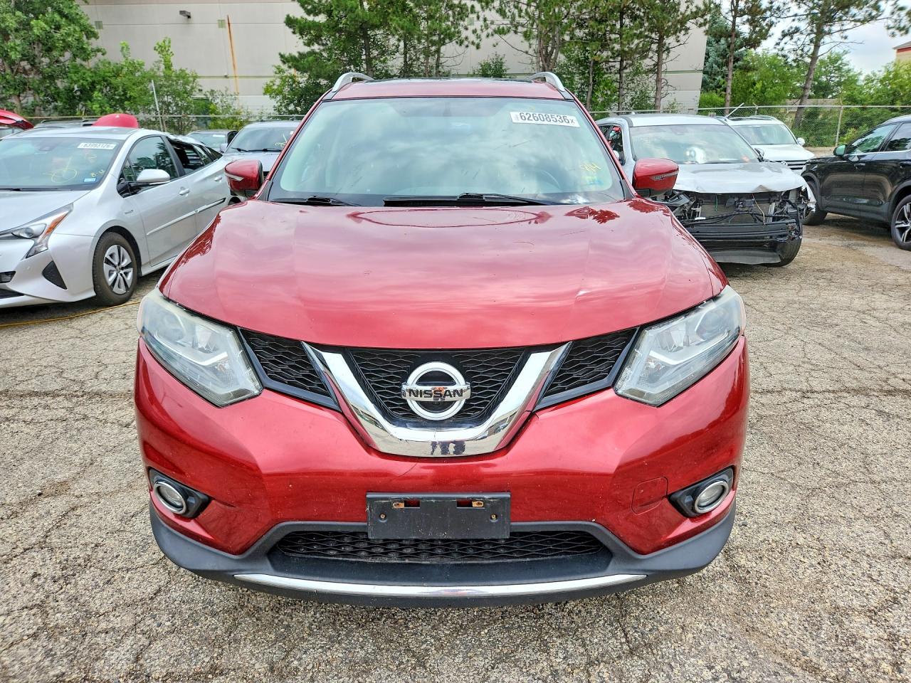 2015 Nissan Rogue Sl Red vin: 5N1AT2MV4FC779855