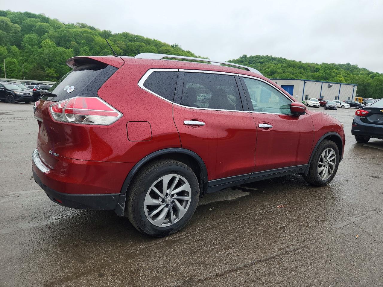 2015 Nissan Rogue Sl Red vin: 5N1AT2MV4FC782013