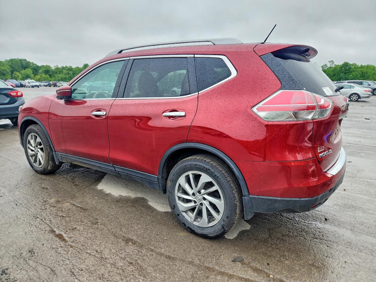 2015 Nissan Rogue Sl Red vin: 5N1AT2MV4FC782013