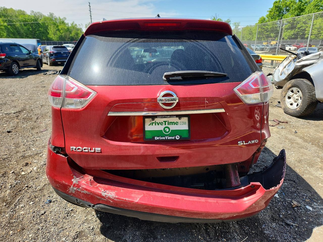 2015 Nissan Rogue Sl Red vin: 5N1AT2MV4FC809386