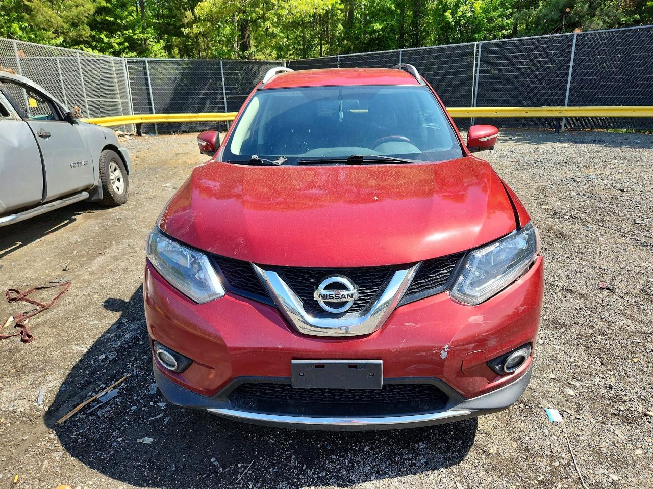 2015 Nissan Rogue Sl Red vin: 5N1AT2MV4FC809386
