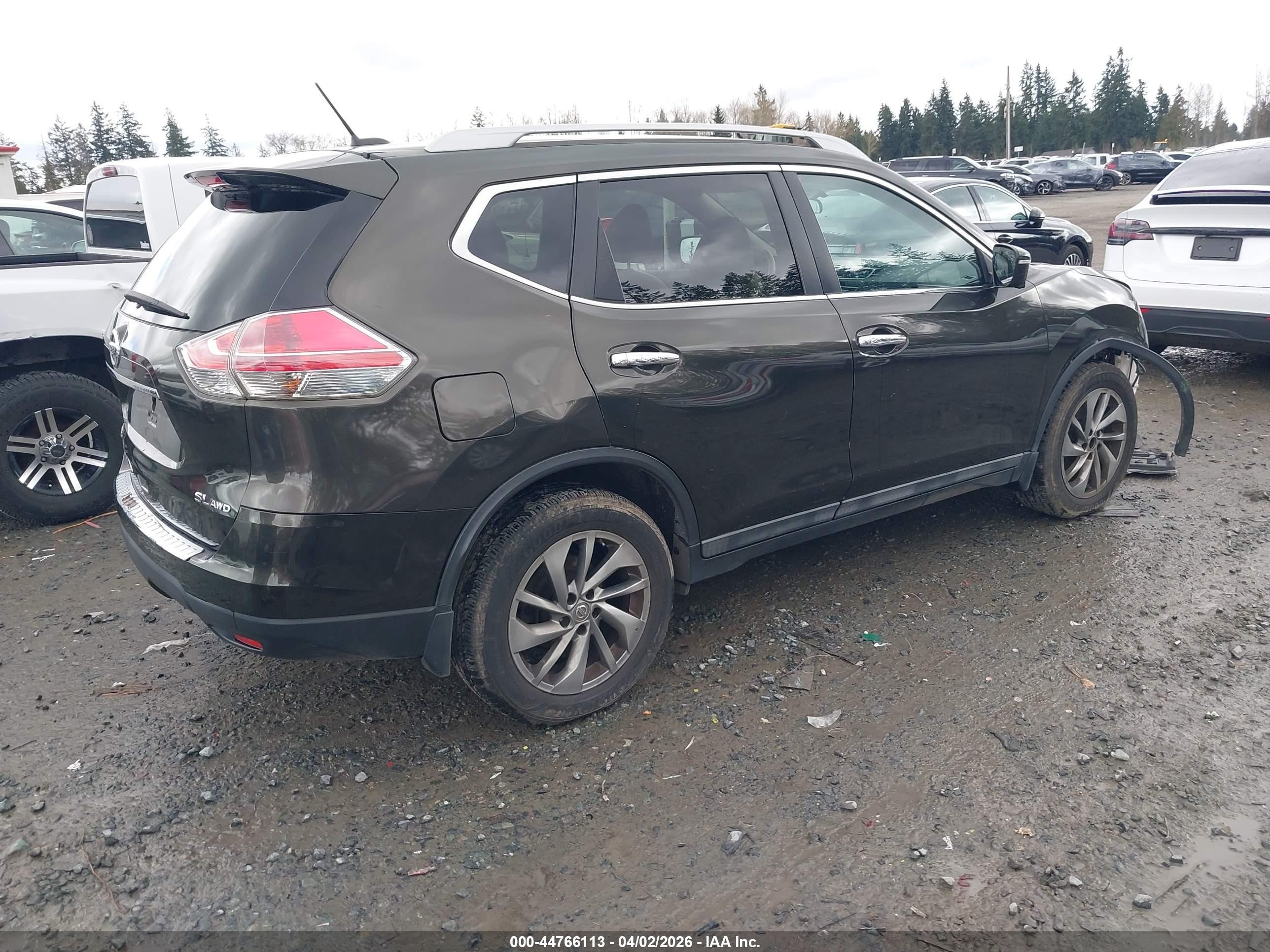 2015 Nissan Rogue Sl Green vin: 5N1AT2MV4FC824597