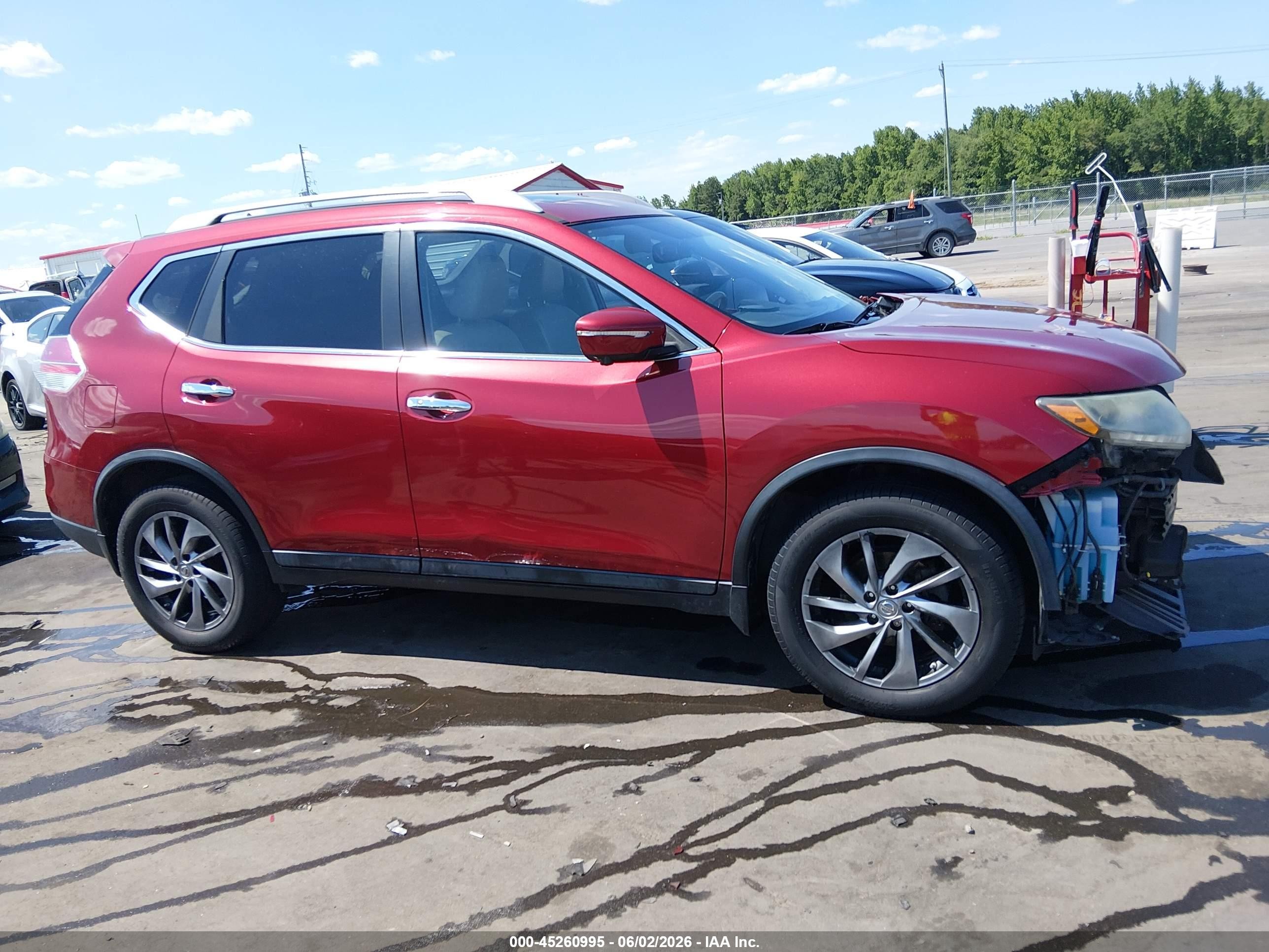 2015 Nissan Rogue Sl Red vin: 5N1AT2MV4FC848852